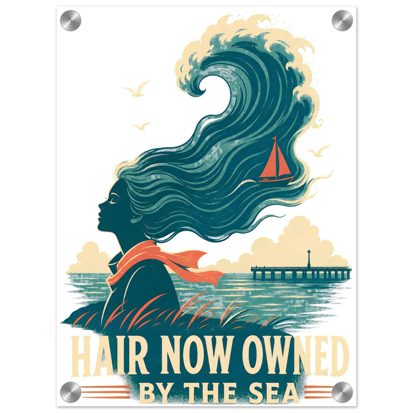 Hair Now Owned by the Sea Acrylic Print — product view 1