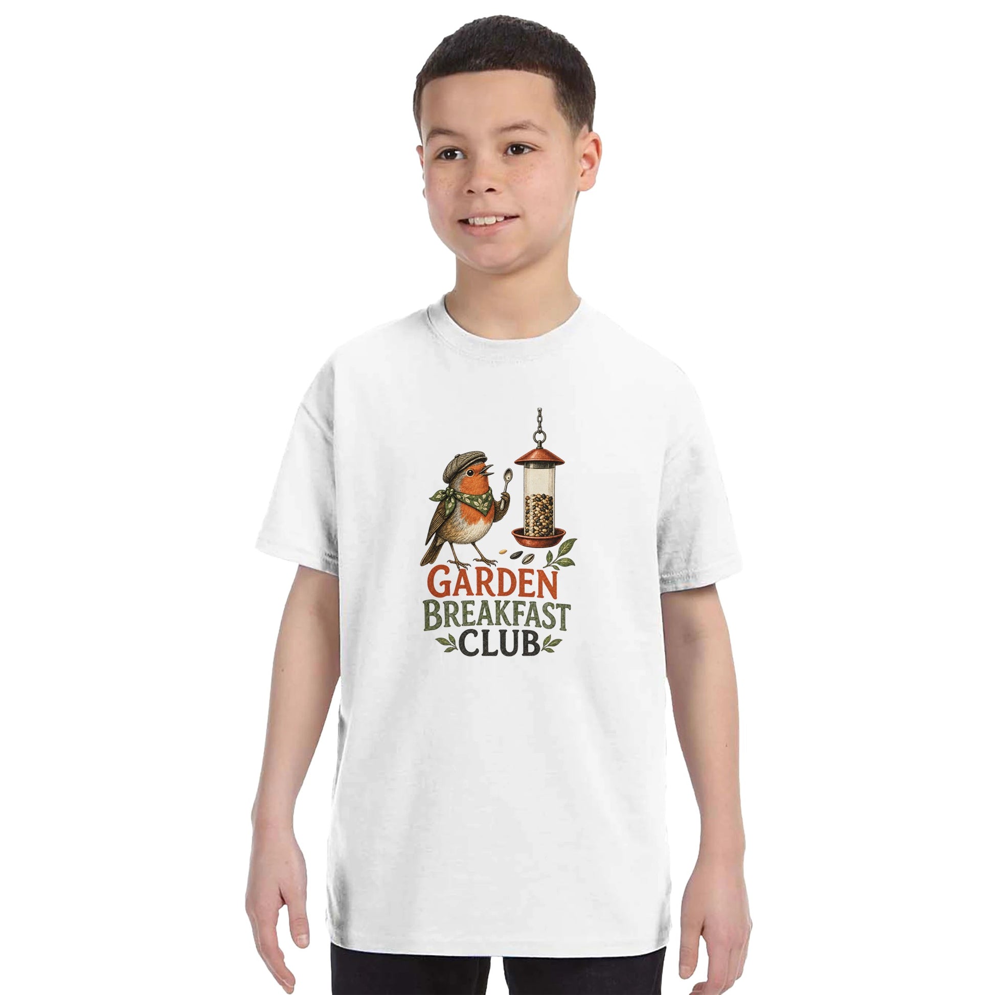 Garden Breakfast Club Robin Graphic Kids' T-shirt — product view 3