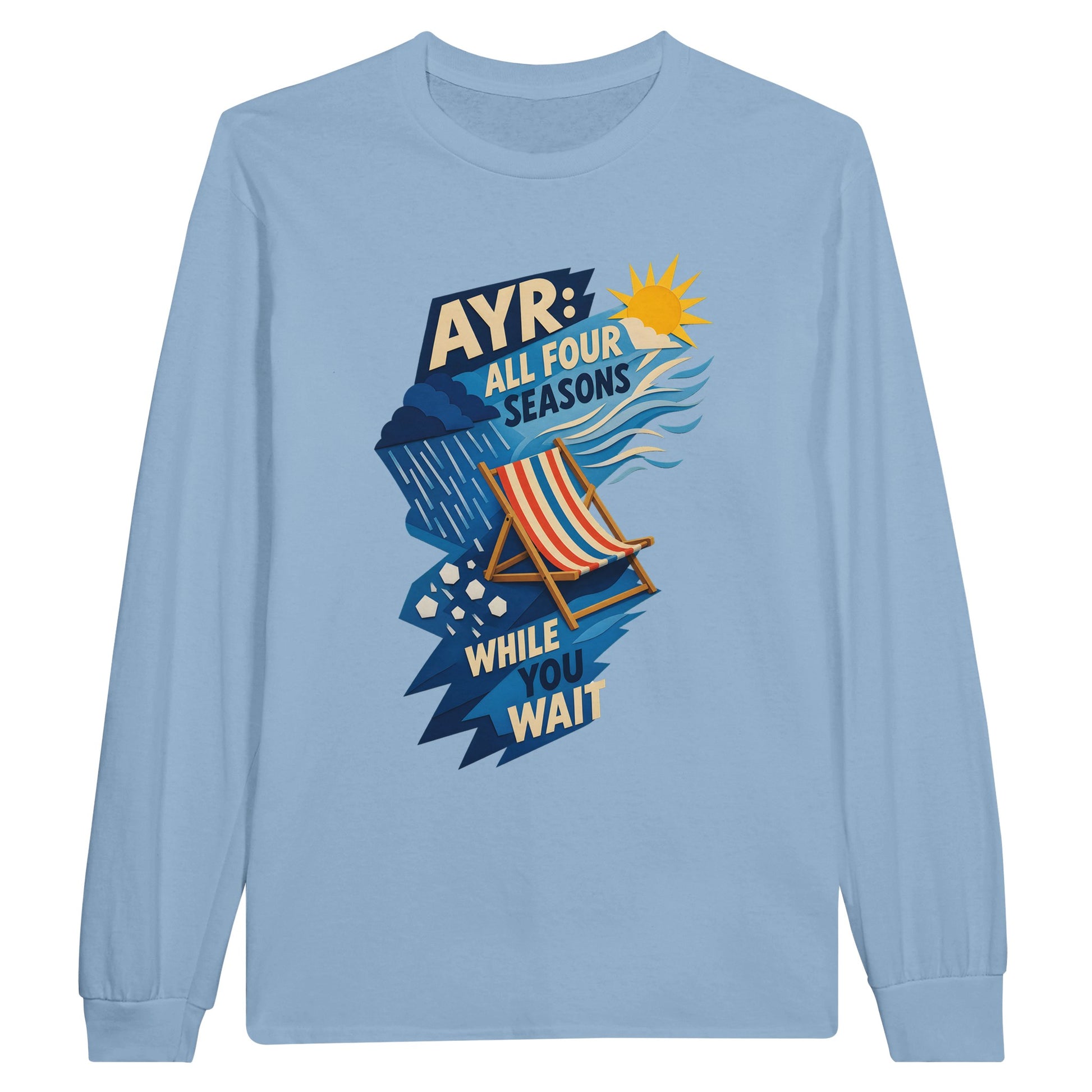Ayr: All Four Seasons While You Wait Long-Sleeve T-shirt — product view 8