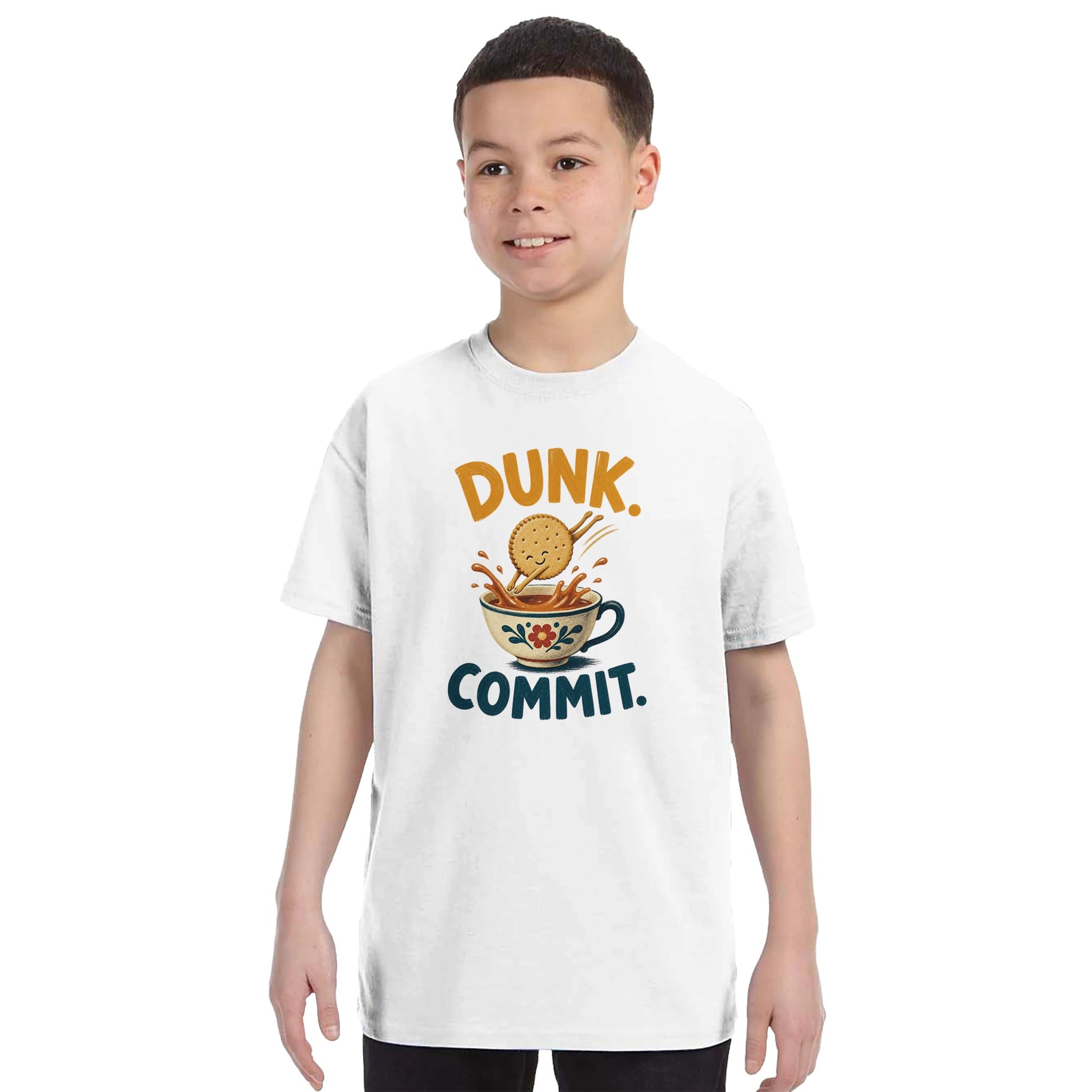 Dunk. Commit. Tea Biscuit Graphic Kids' T-shirt — product view 16
