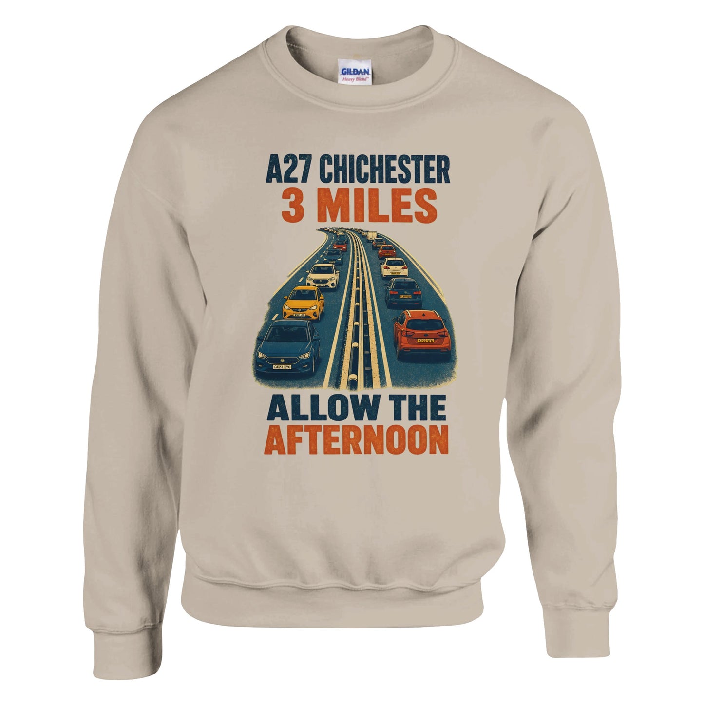 A27 Chichester – 3 Miles, Allow the Afternoon Sweatshirt — product view 6