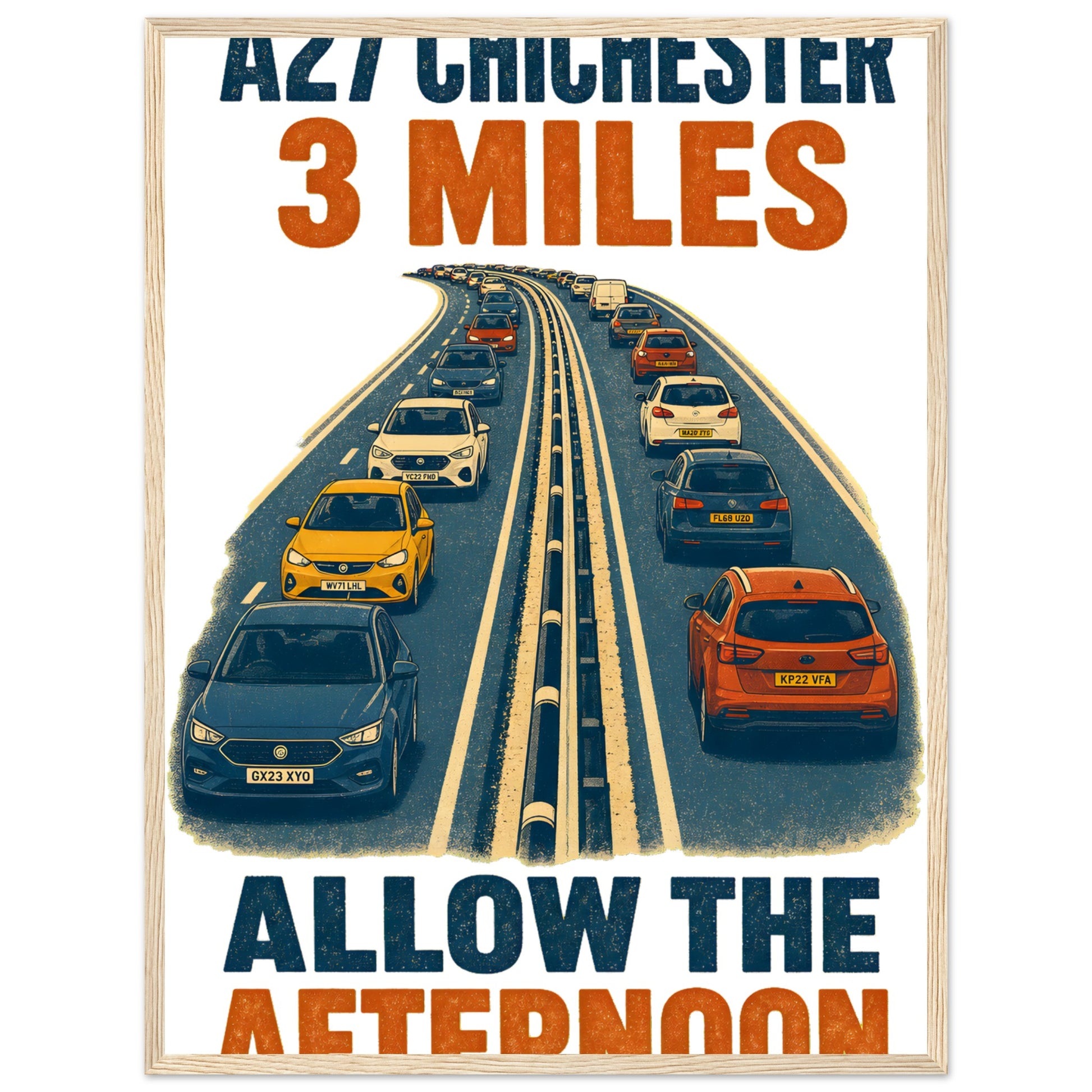 A27 Chichester – 3 Miles, Allow the Afternoon Framed Wall Art — product view 9