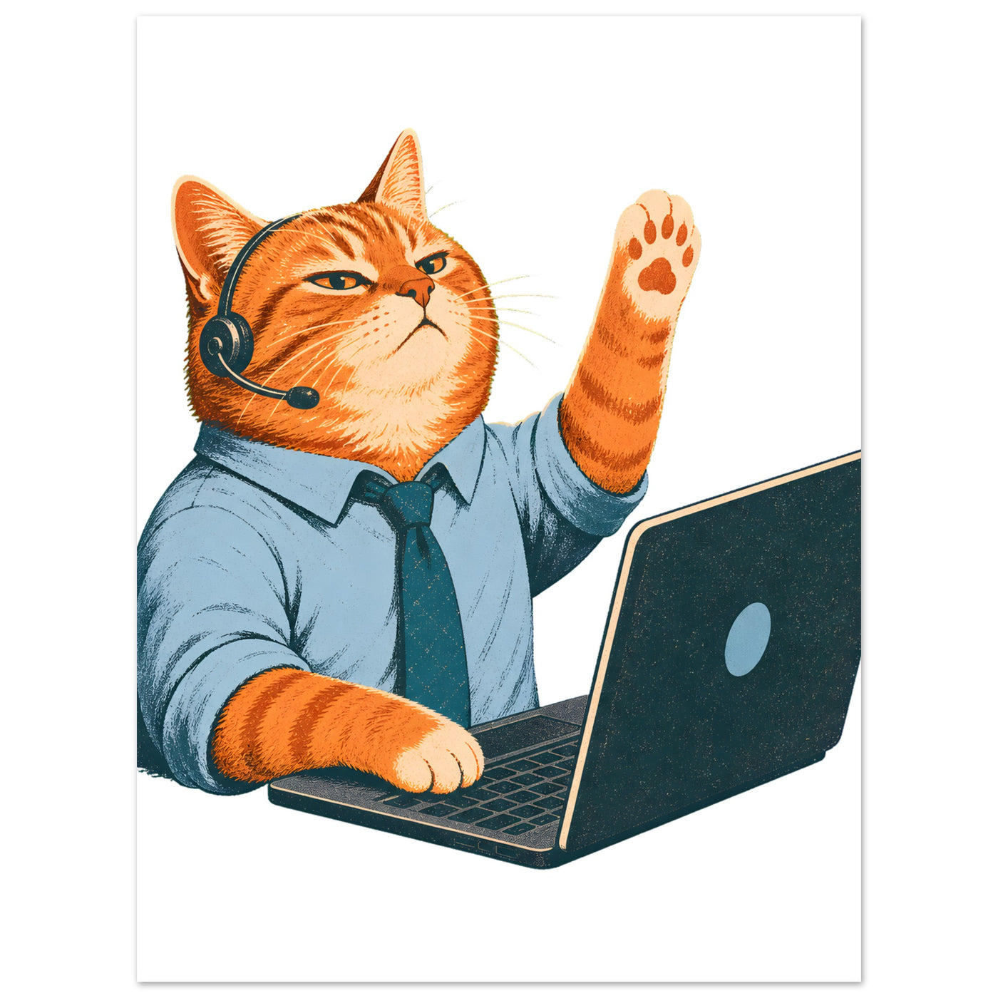 Cat Calls the Meeting Aluminium Print