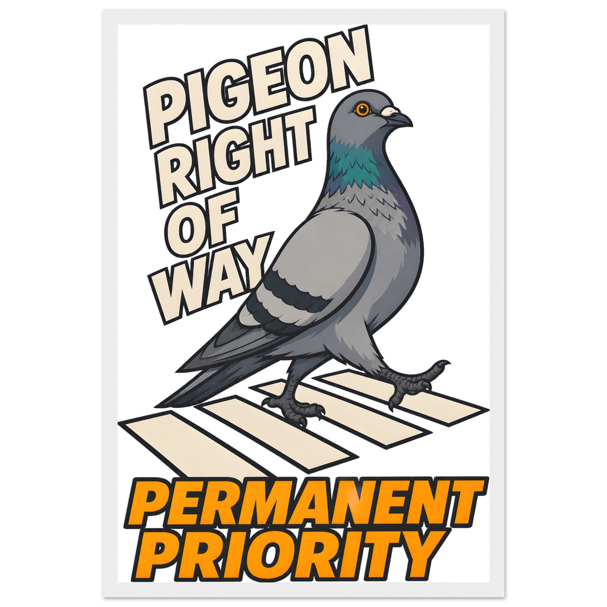 Pigeon Right of Way Framed Wall Art — product view 1