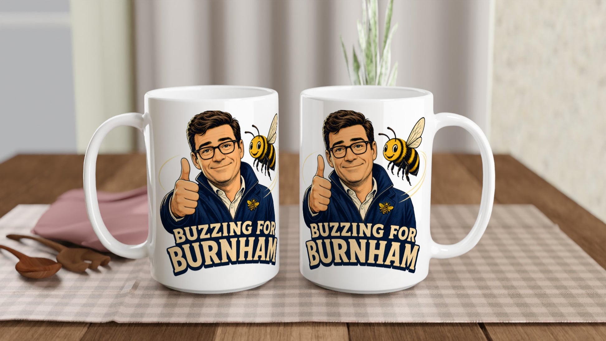 Buzzing for Burnham Large Mug — product view 5
