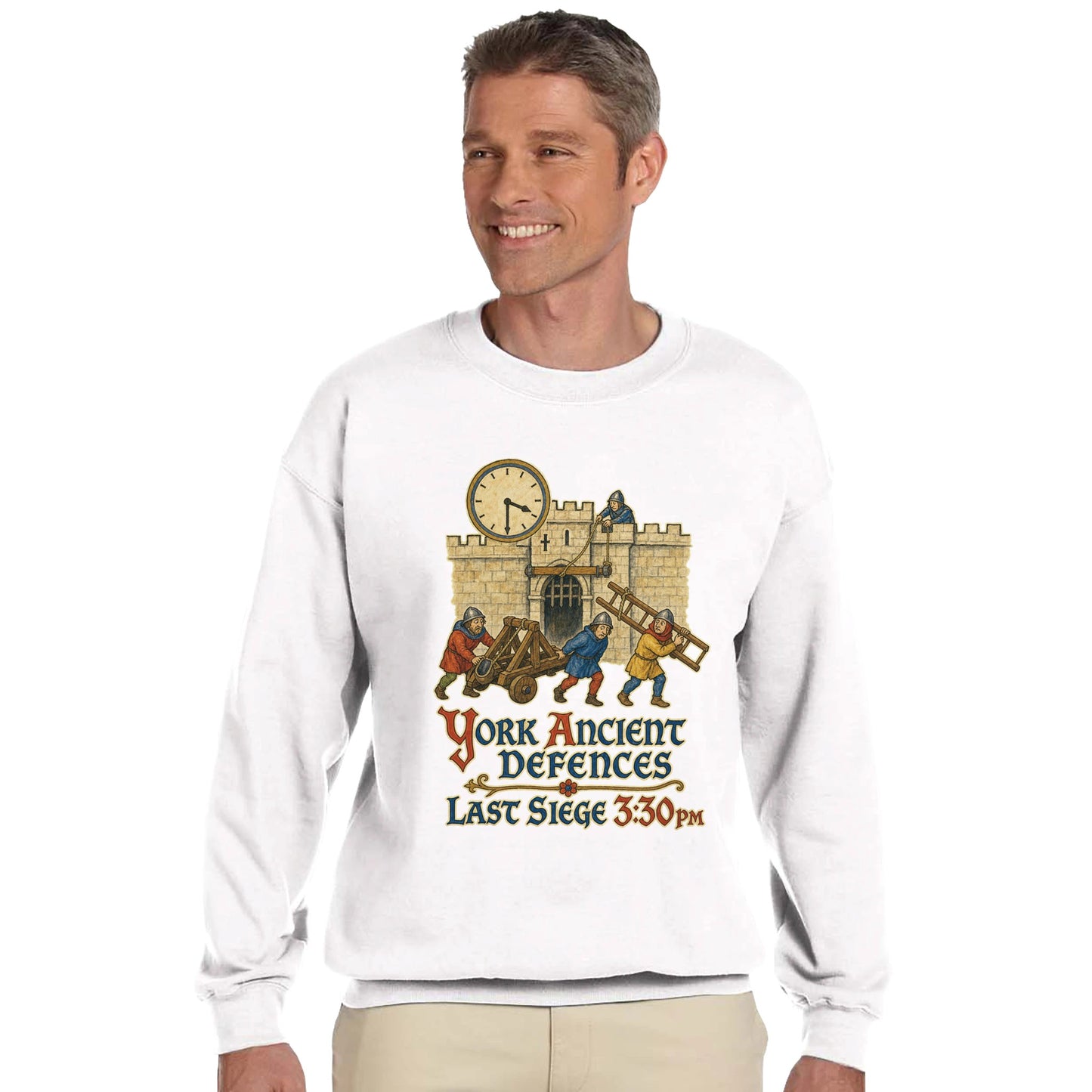 York Ancient Defences – Last Siege 3:30pm Sweatshirt — product view 3