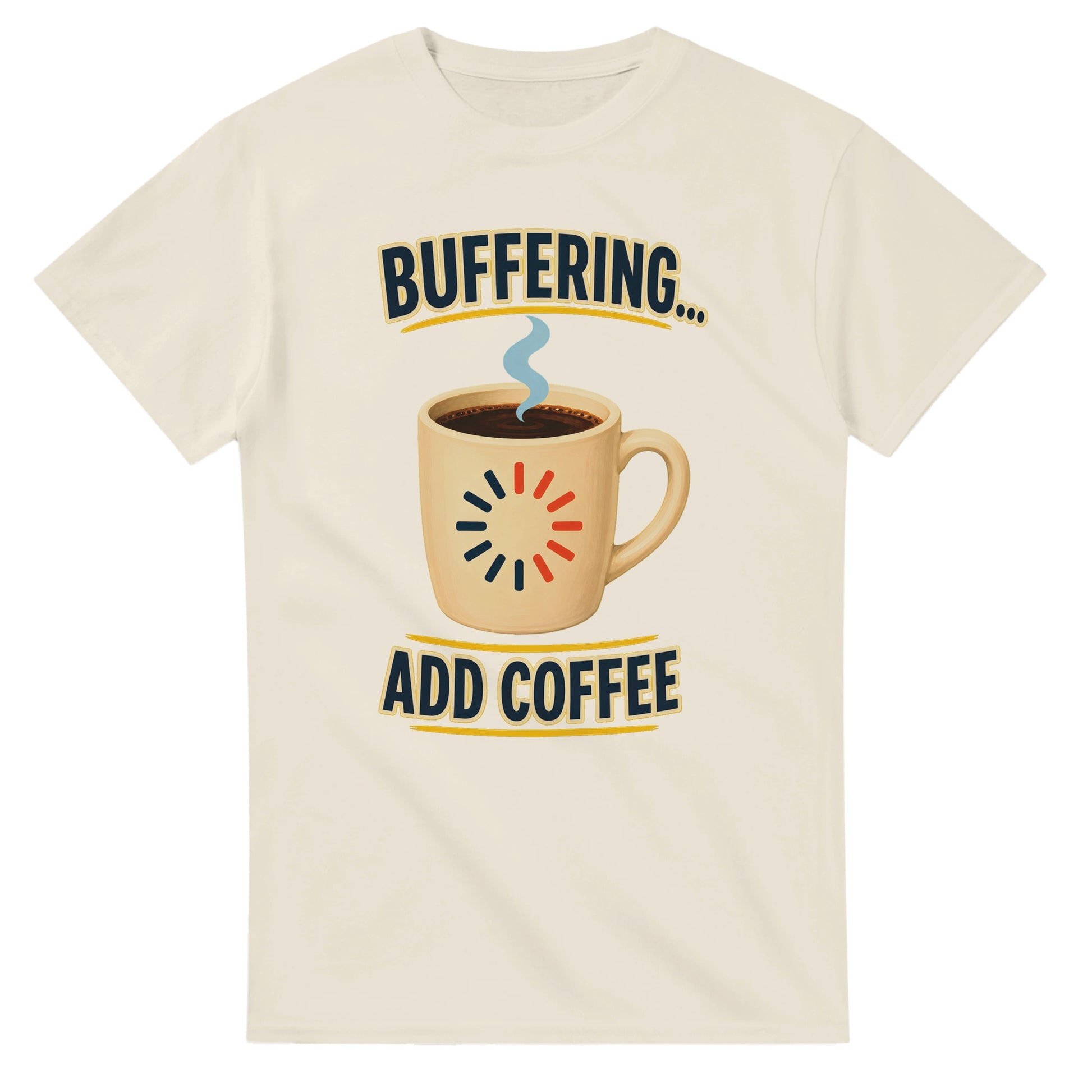 Buffering... Add Coffee — Outlined Loading Mug Graphic T-shirt — product view 8