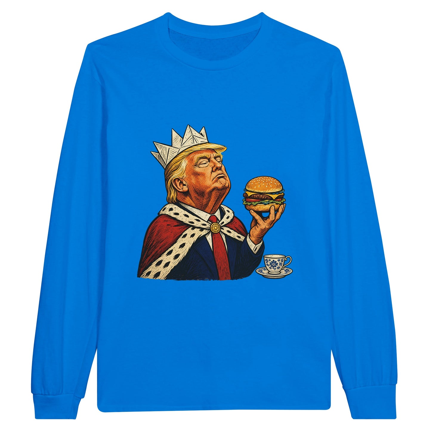 The Very Temporary Monarch — Trump Satire Long-Sleeve T-shirt — product view 3