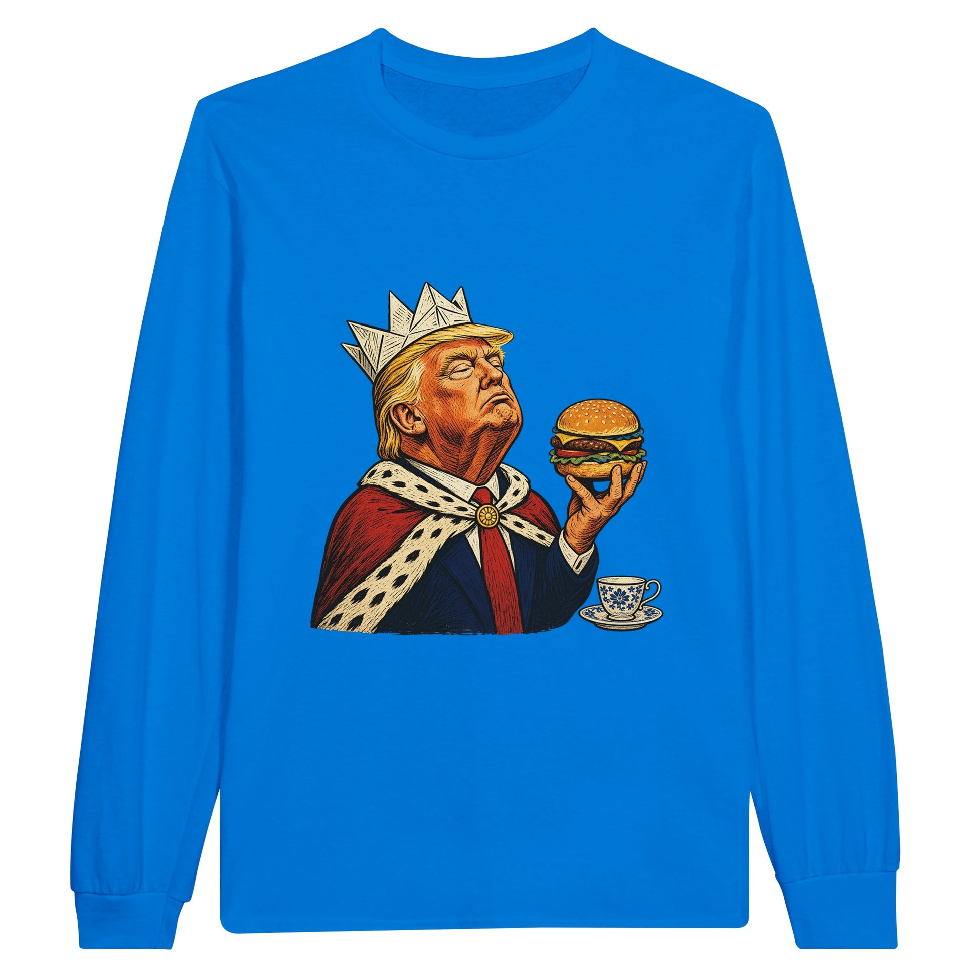 The Very Temporary Monarch — Trump Satire Long-Sleeve T-shirt — product view 3
