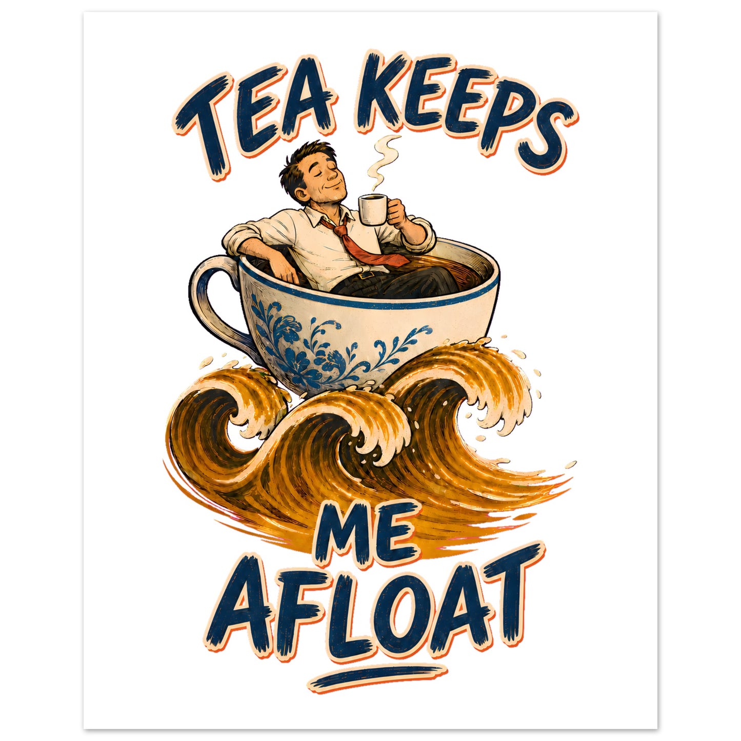 Tea Keeps Me Afloat Poster — product view 3