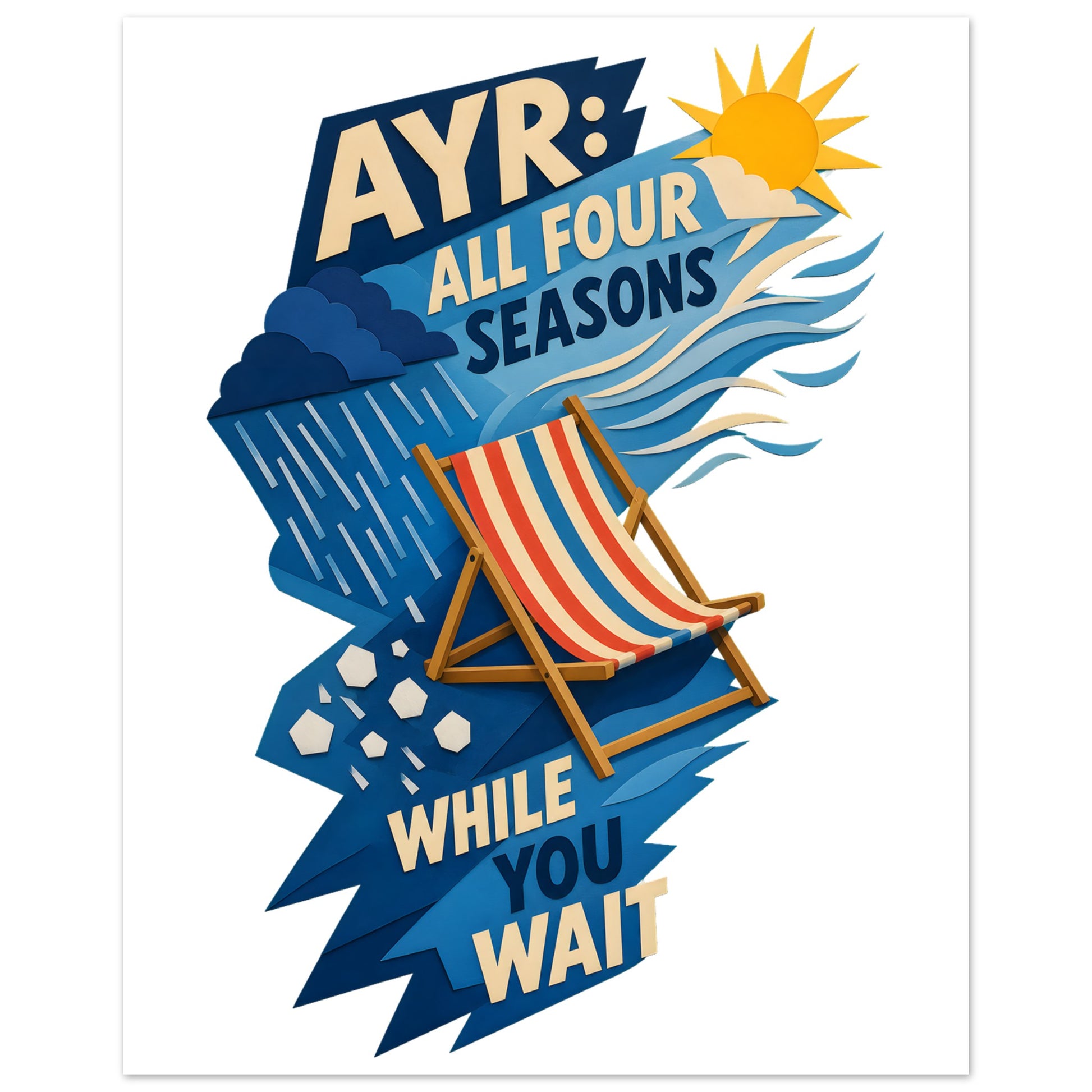 Ayr: All Four Seasons While You Wait Aluminium Print — product view 2