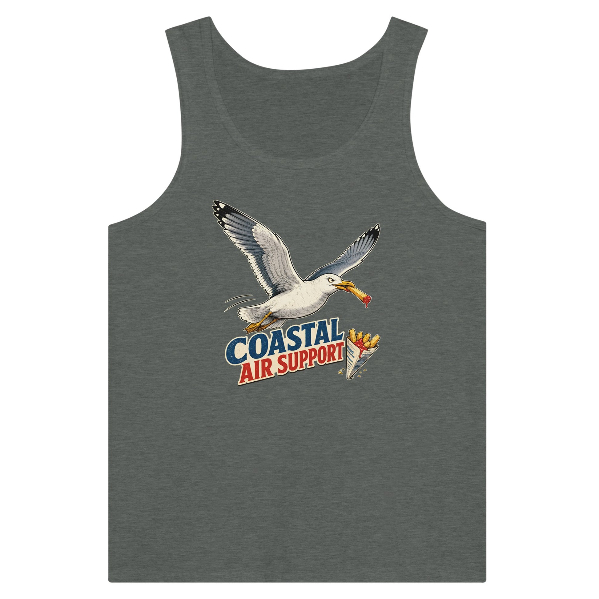 Coastal Air Support Seagull Graphic Premium Unisex Tank Top — product view 4