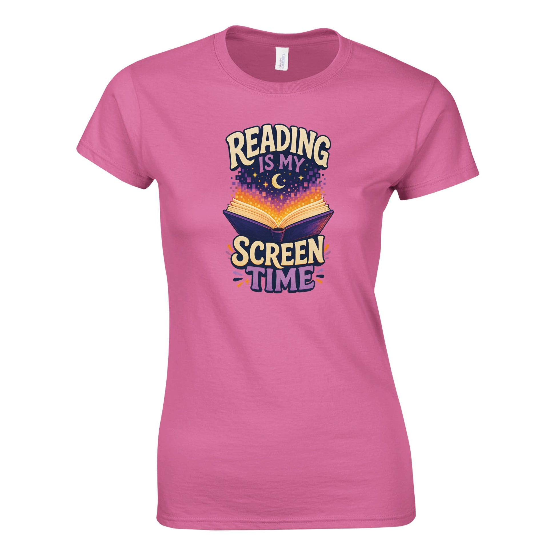 Reading Is My Screen Time Book Graphic Women's T-shirt — product view 4