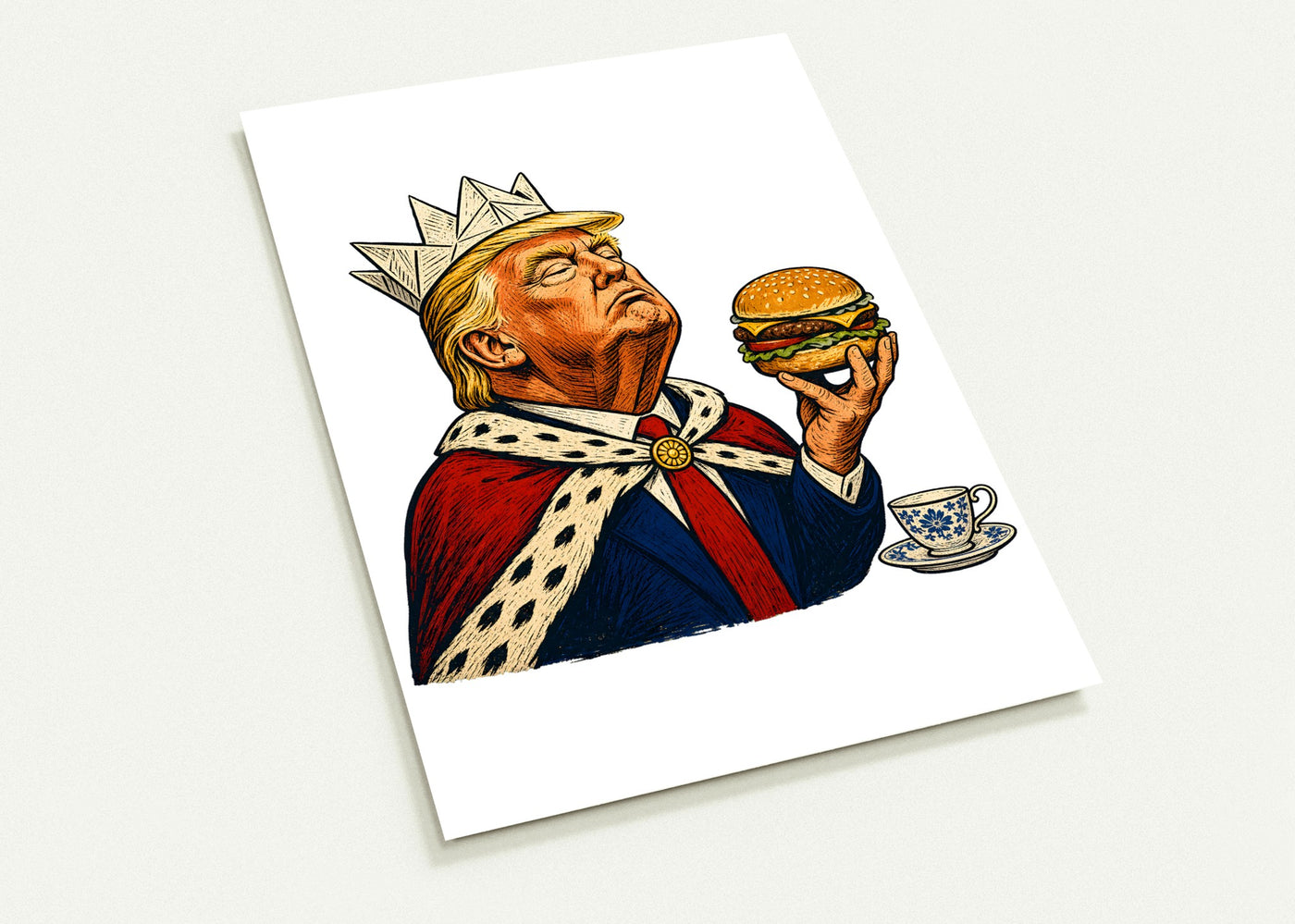 The Very Temporary Monarch — Trump Satire Postcard Pack