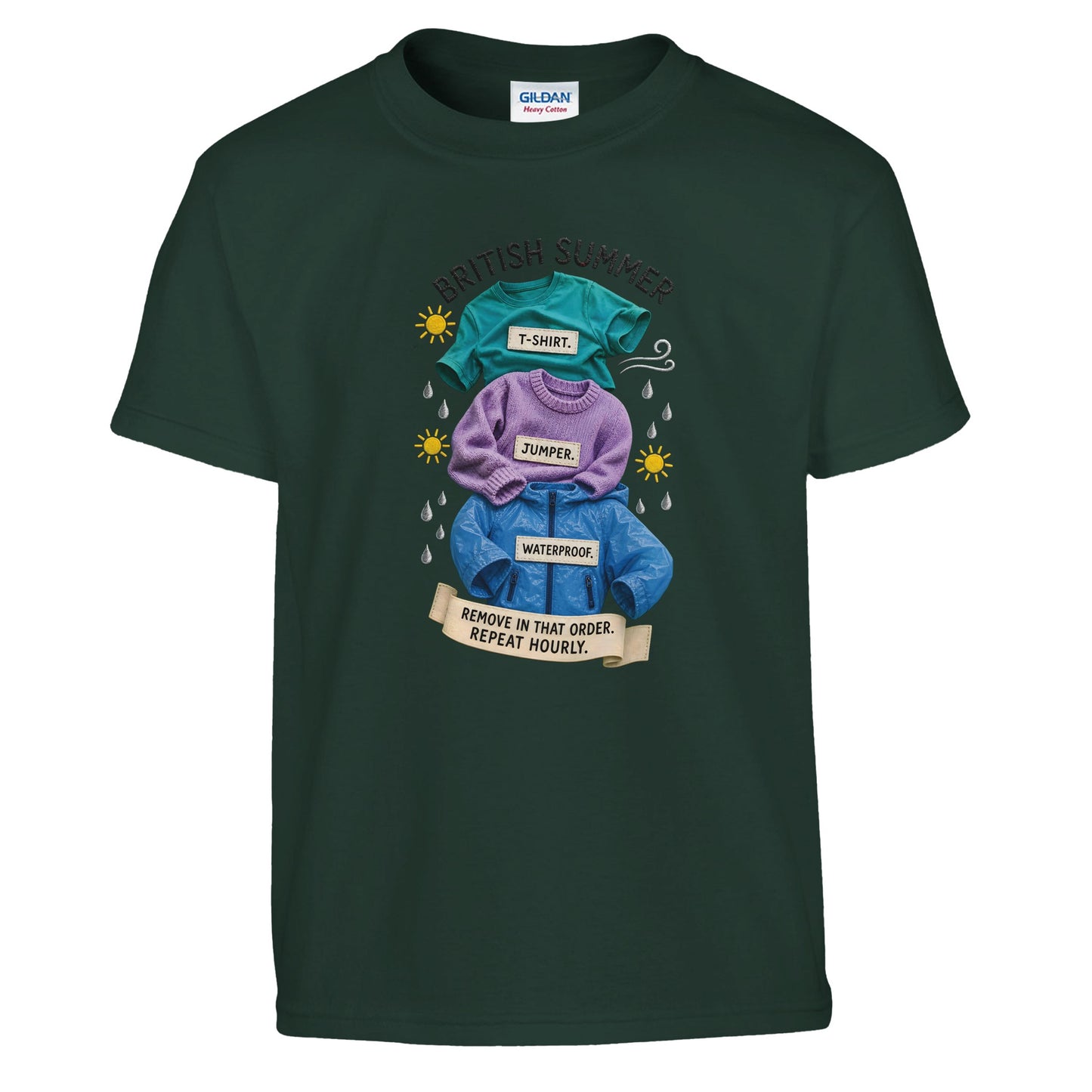 British Summer: Repeat Layers Hourly Kids' T-shirt — product view 13