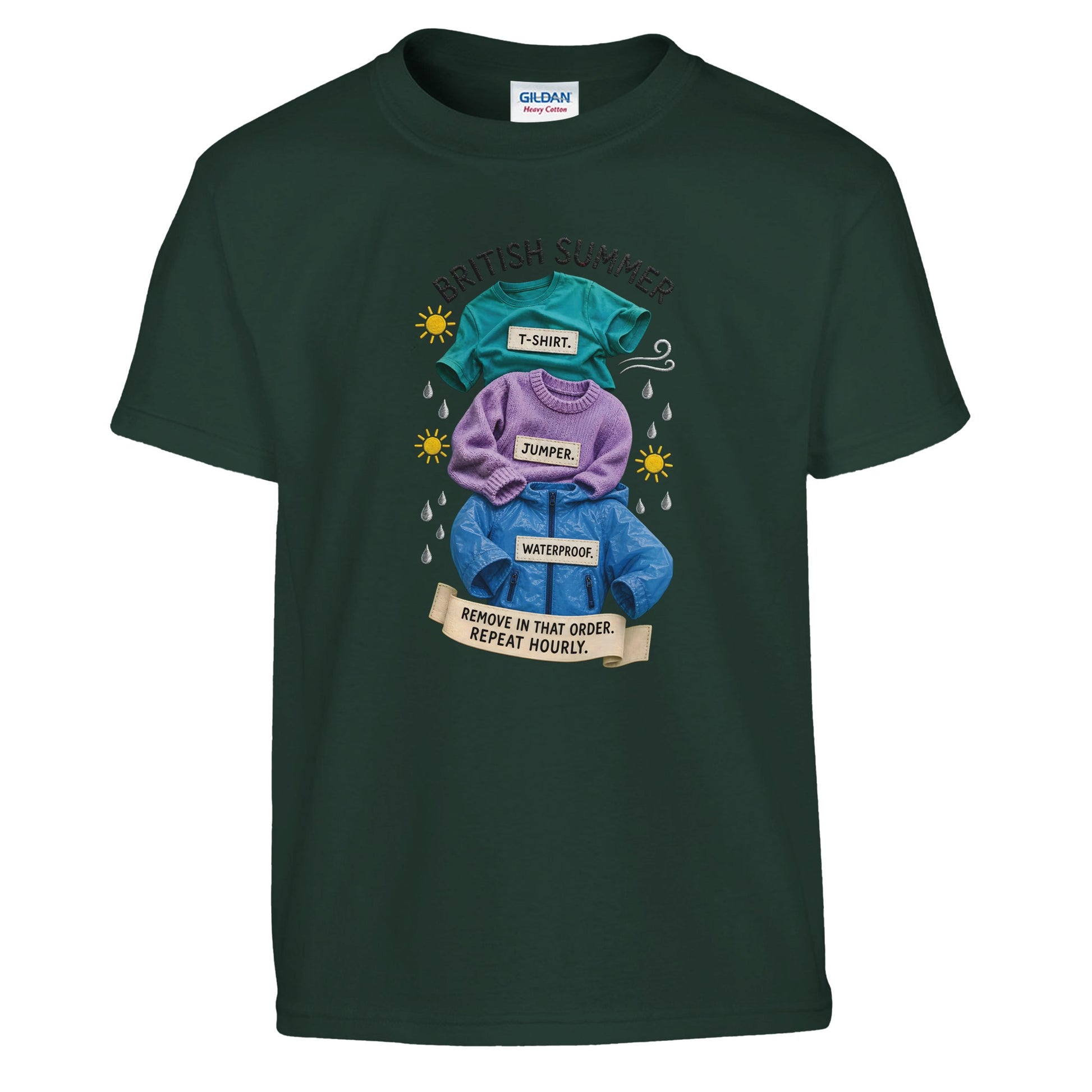 British Summer: Repeat Layers Hourly Kids' T-shirt — product view 13