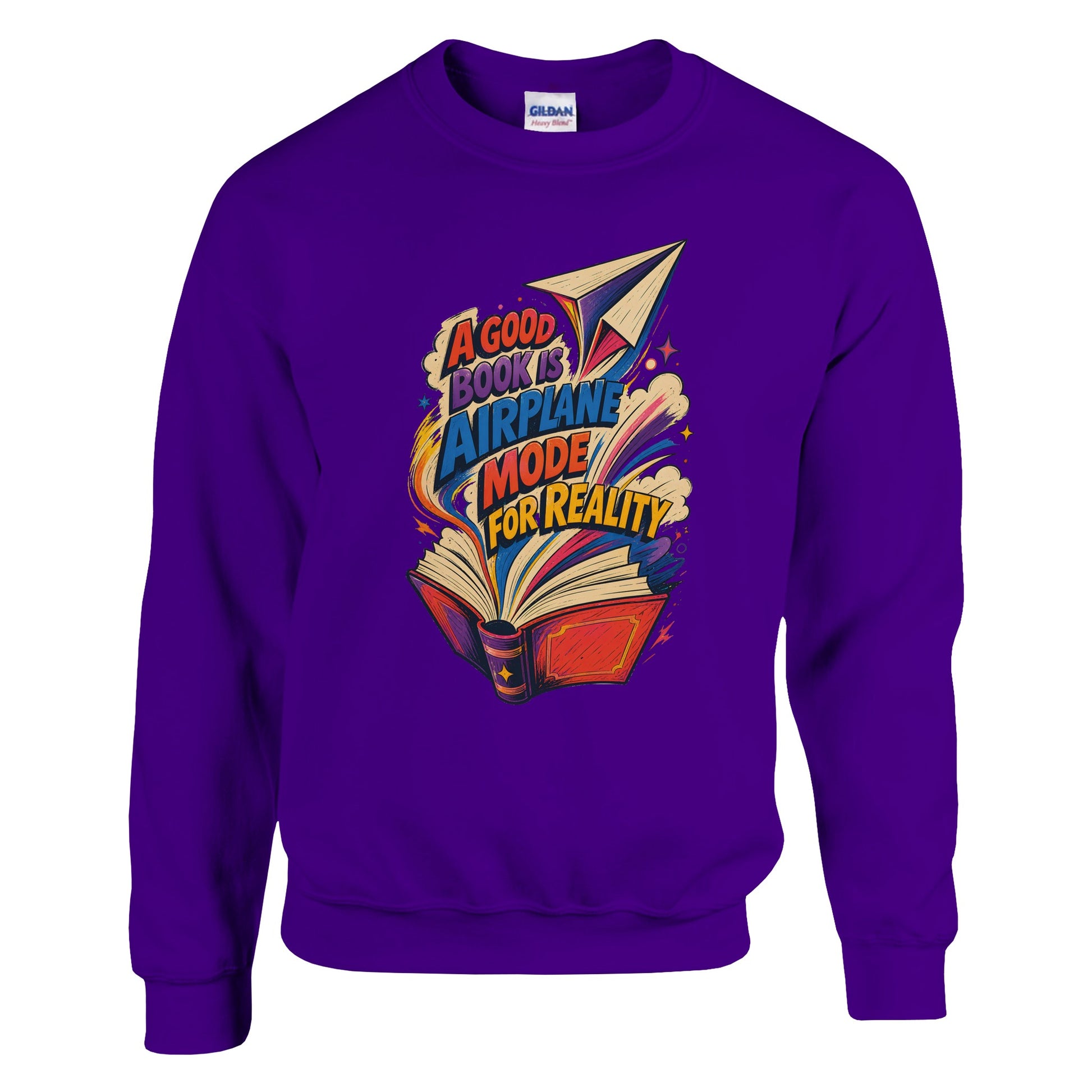 A Good Book Is Airplane Mode for Reality Sweatshirt — product view 6