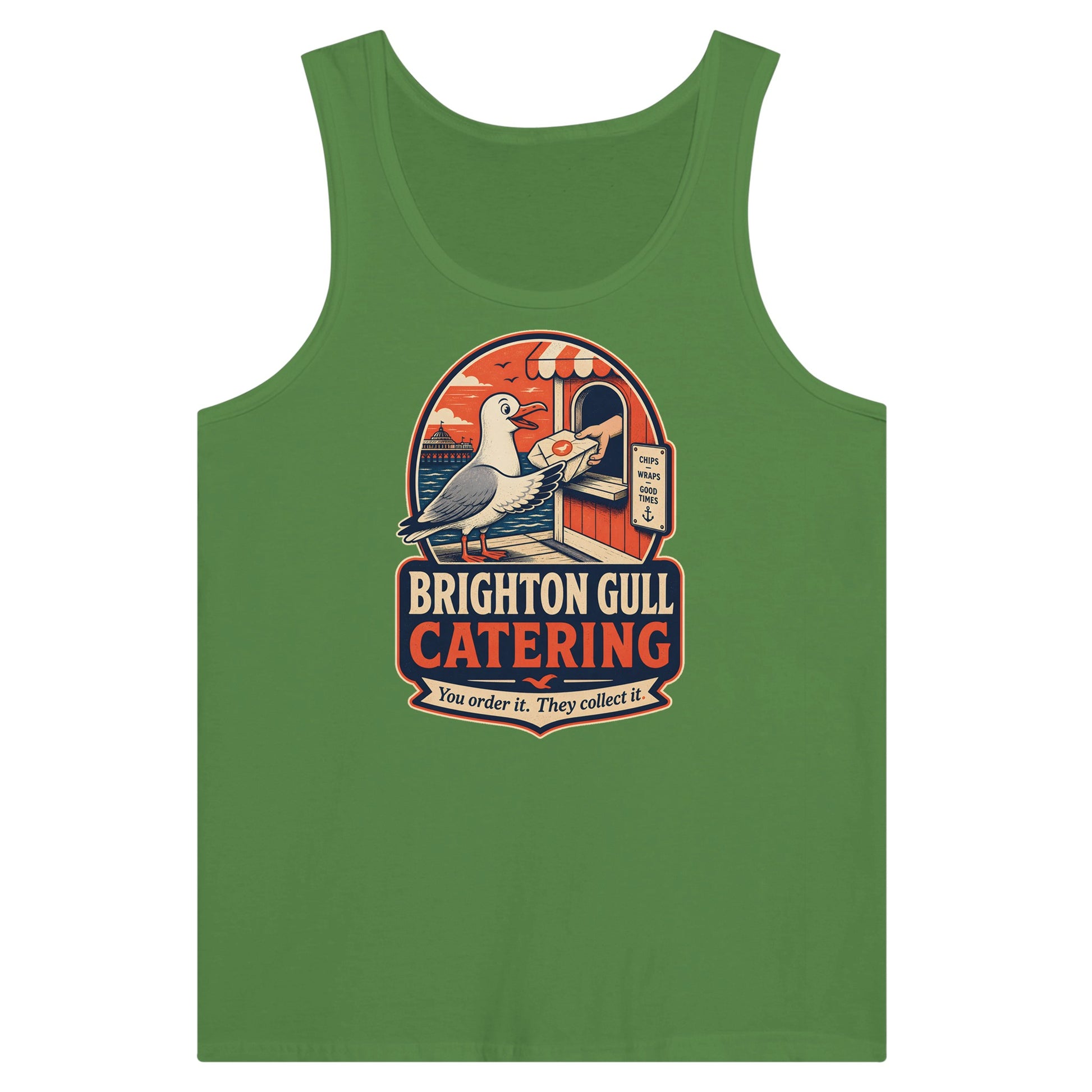 Brighton Gull Catering — Illustrated Premium Unisex Tank Top — product view 13