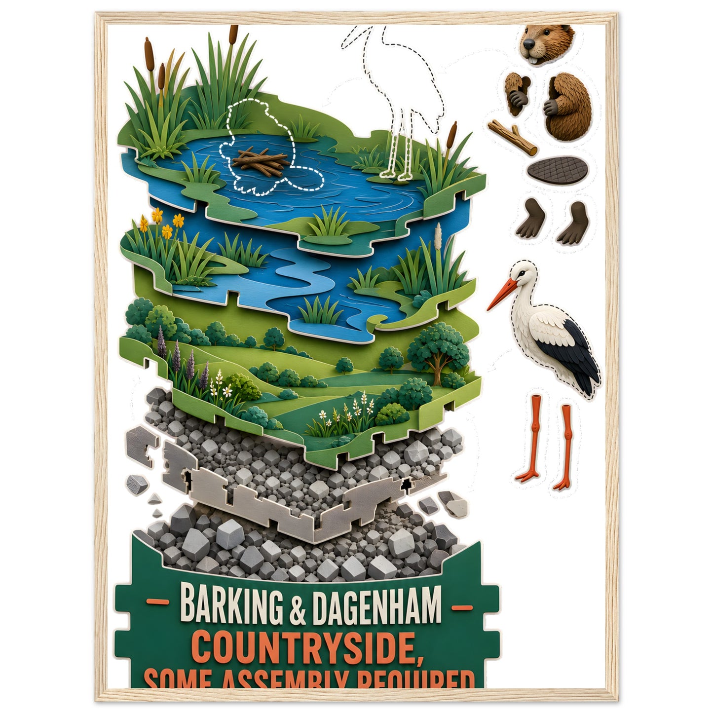 Barking & Dagenham Countryside Framed Wall Art — product view 9