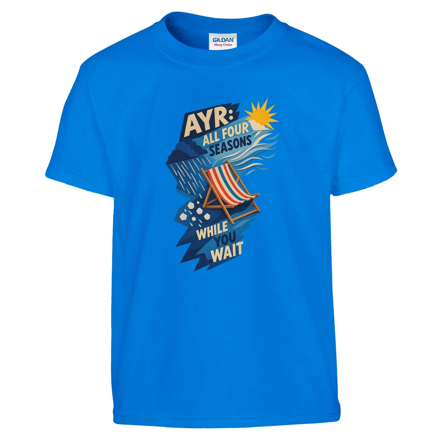 Ayr: All Four Seasons While You Wait Kids' T-shirt — product view 14