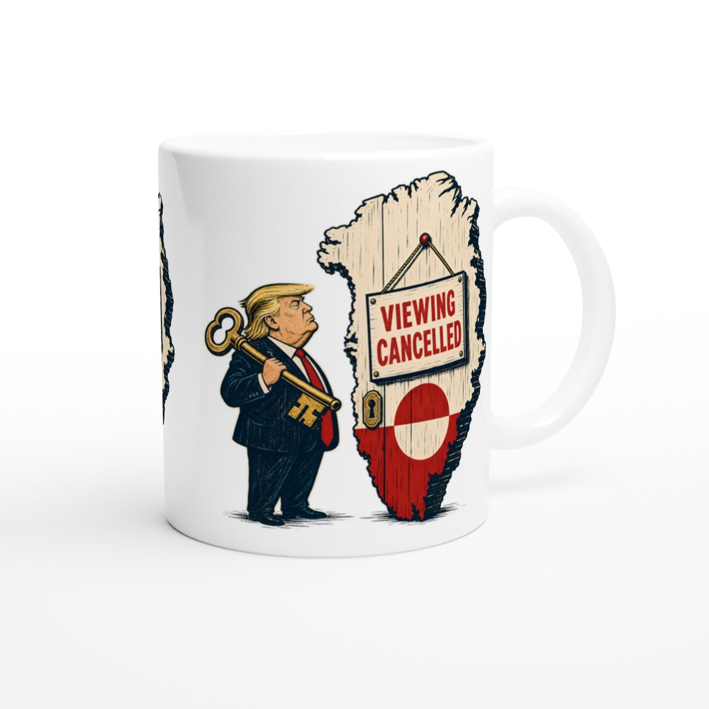 Viewing Cancelled — Greenland Political Satire Mug — product view 2