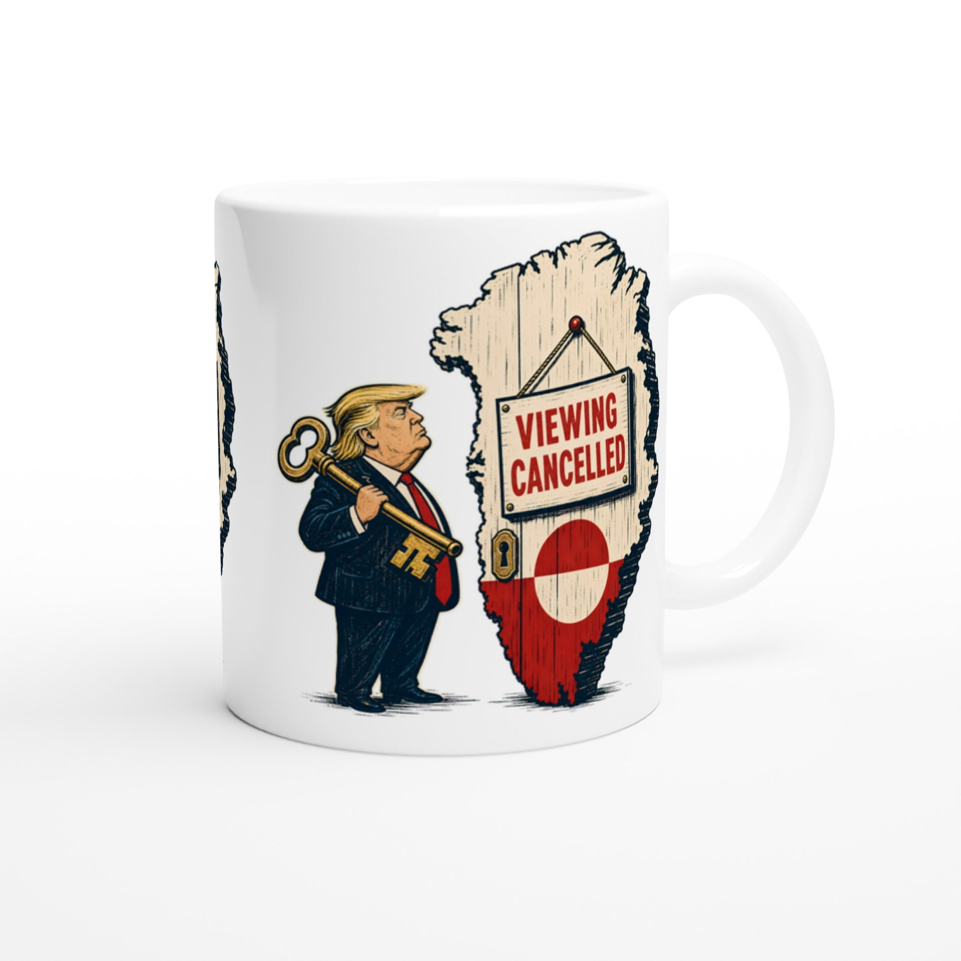 Viewing Cancelled — Greenland Political Satire Mug — product view 2