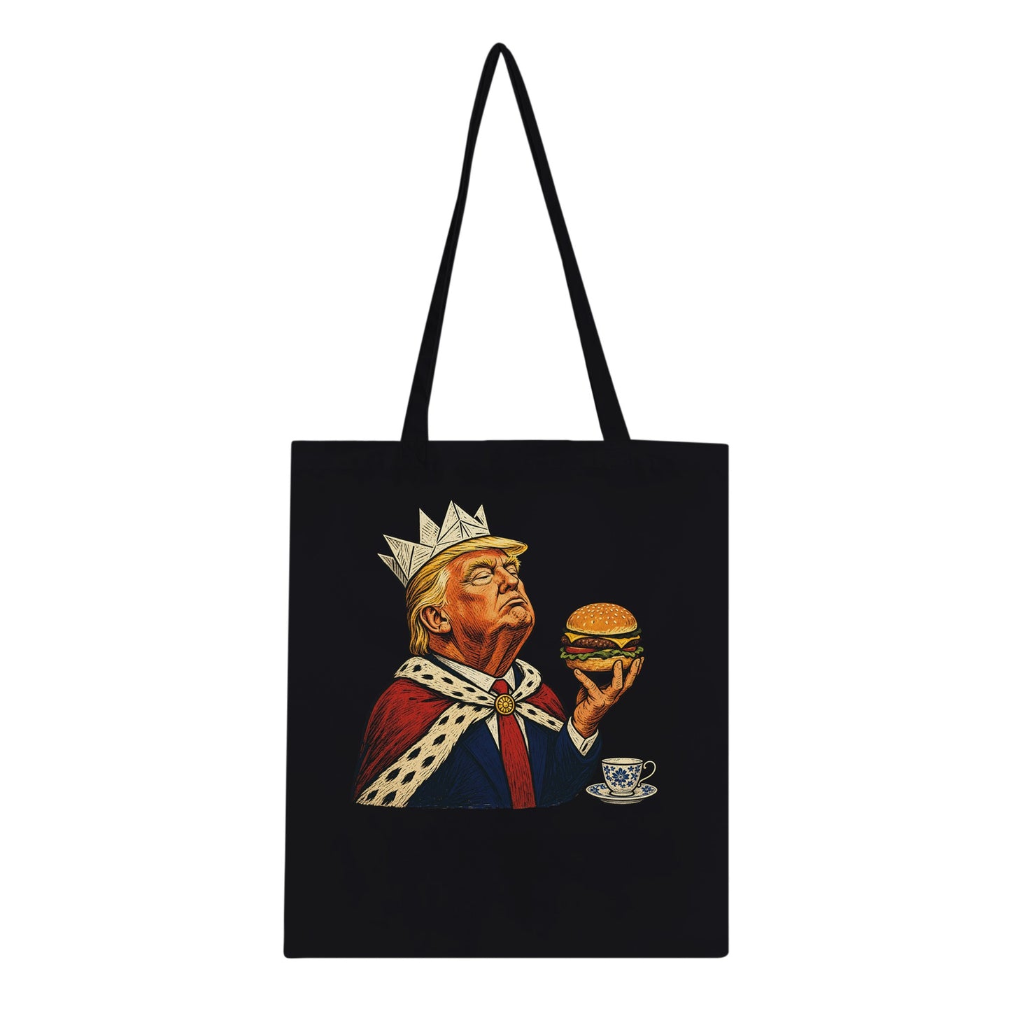 The Very Temporary Monarch — Trump Satire Tote Bag — product view 3