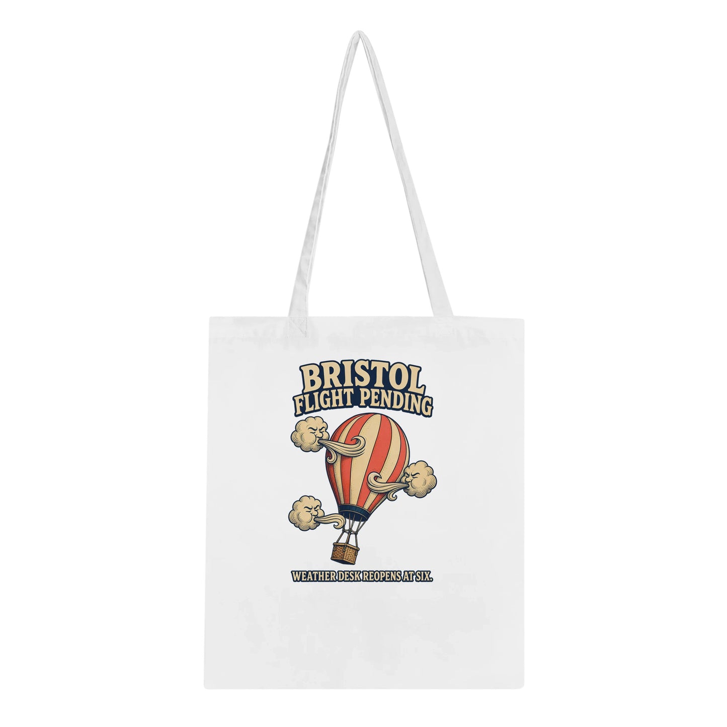 Bristol Flight Pending – Weather Desk Tote Bag — product view 5