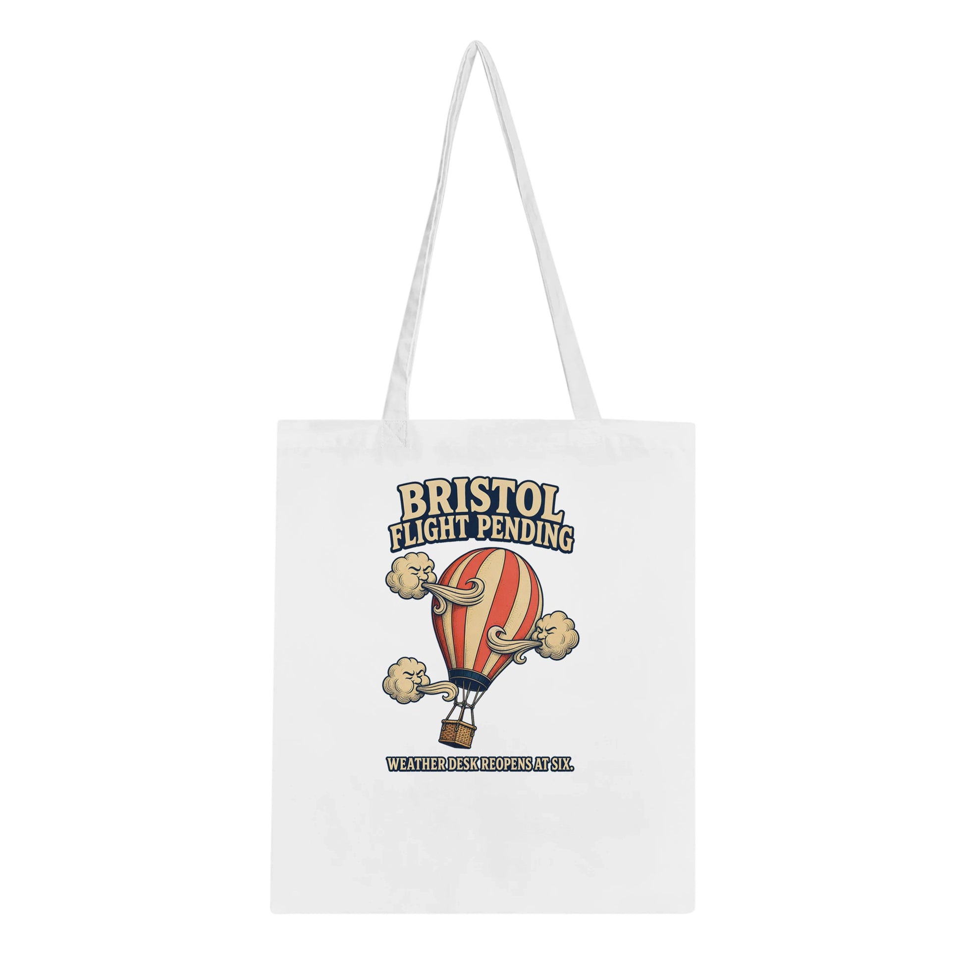 Bristol Flight Pending – Weather Desk Tote Bag — product view 1
