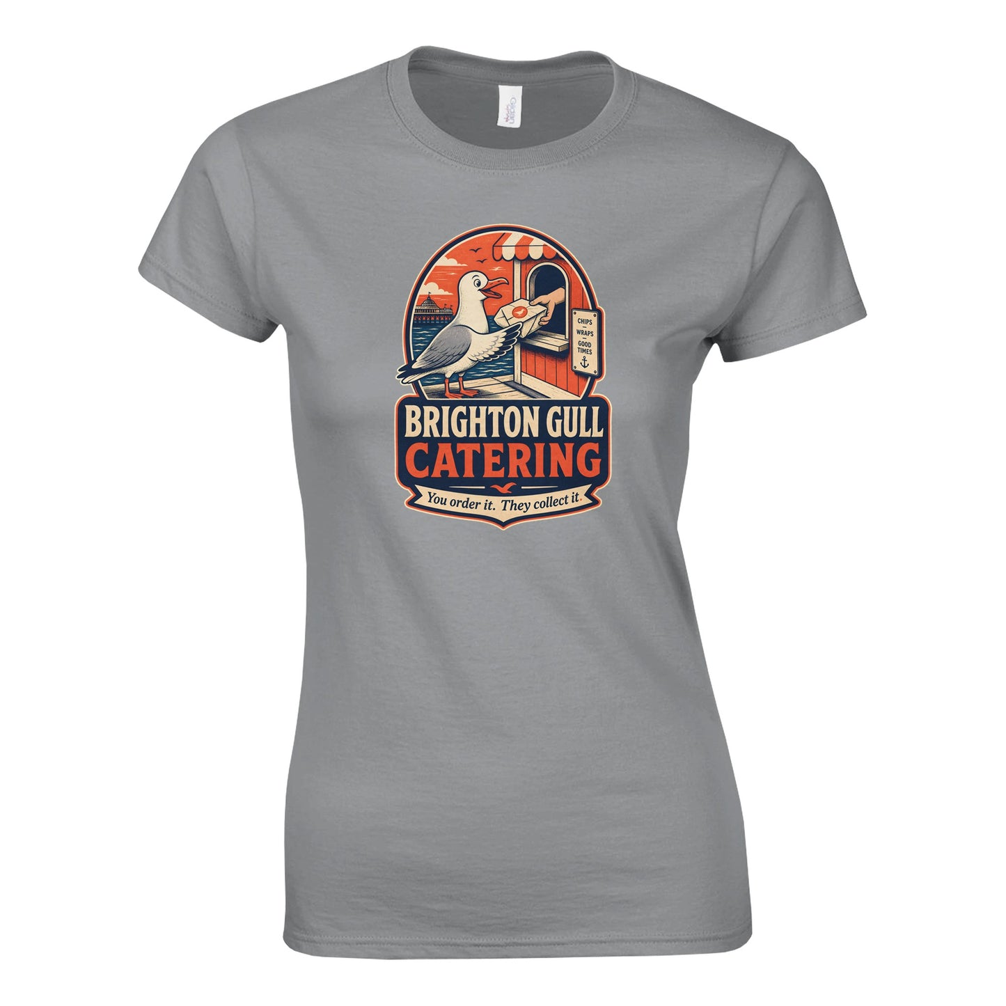 Brighton Gull Catering — Illustrated Women's T-shirt — product view 10