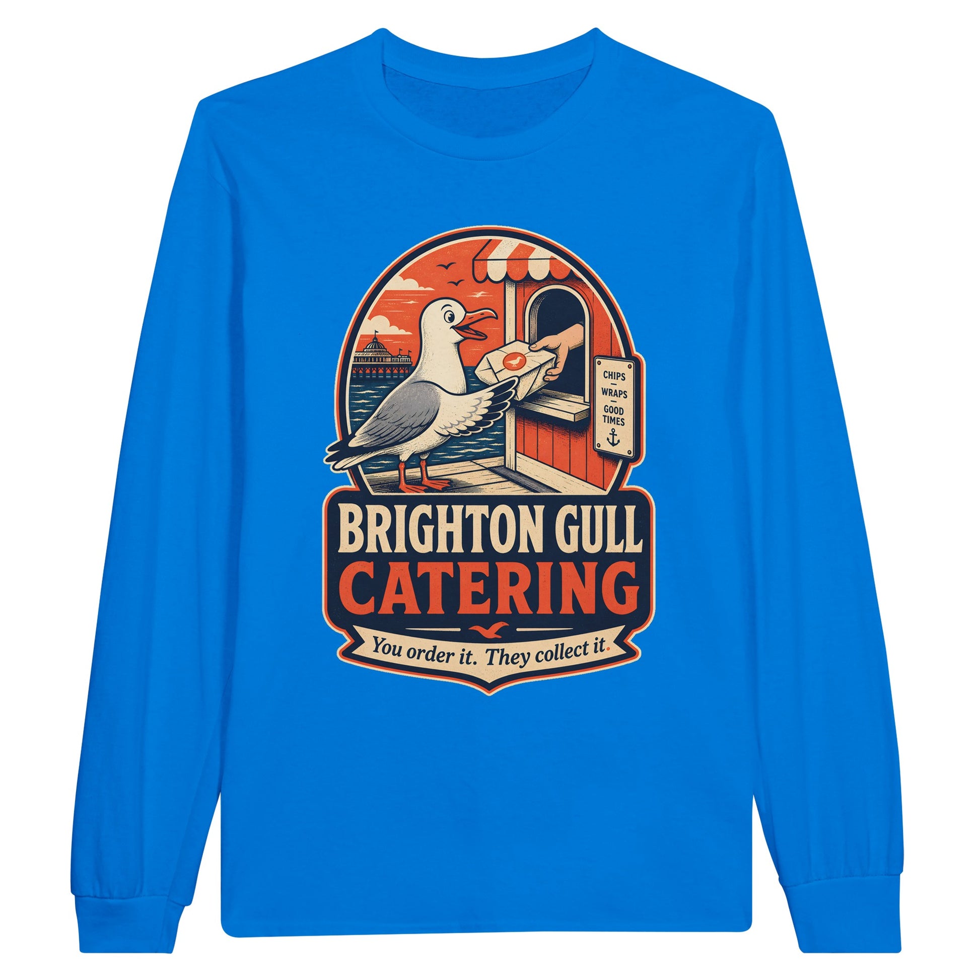 Brighton Gull Catering — Illustrated Long-Sleeve T-shirt — product view 3