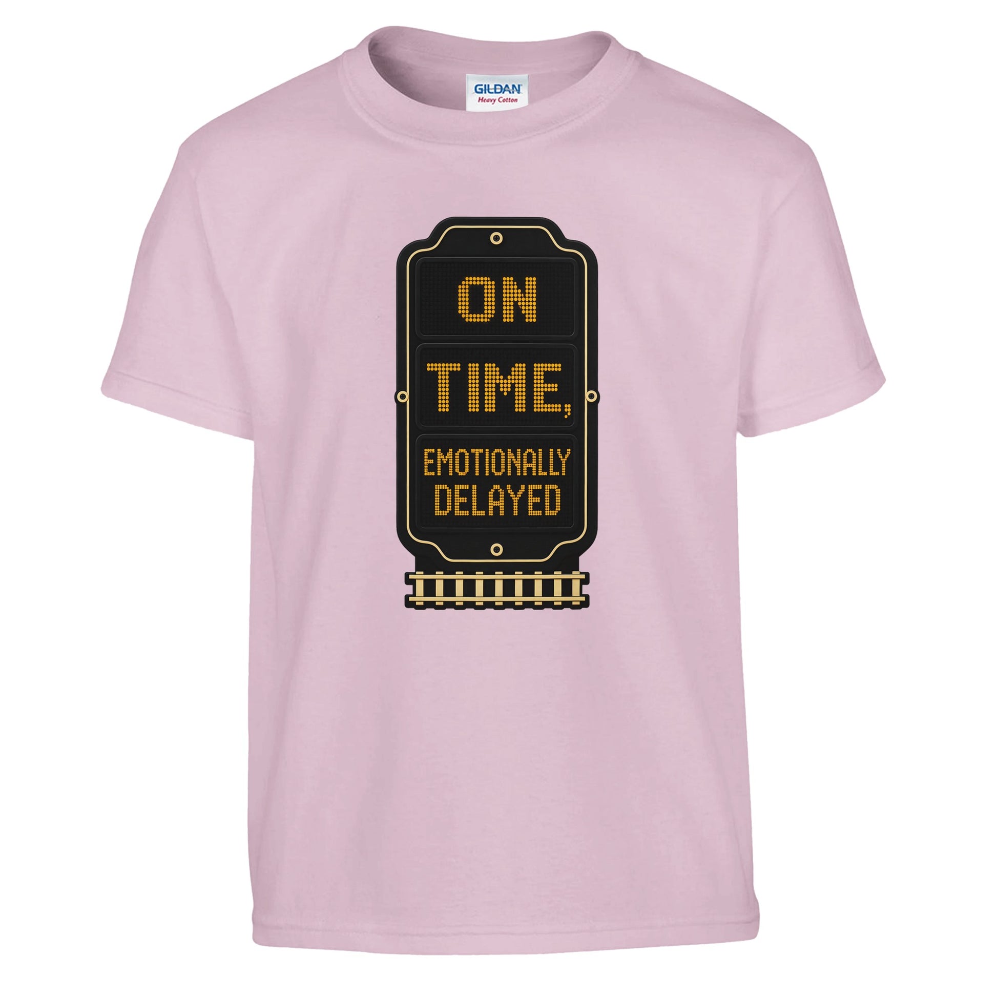 On Time, Emotionally Delayed Rail Graphic Kids' T-shirt — product view 9