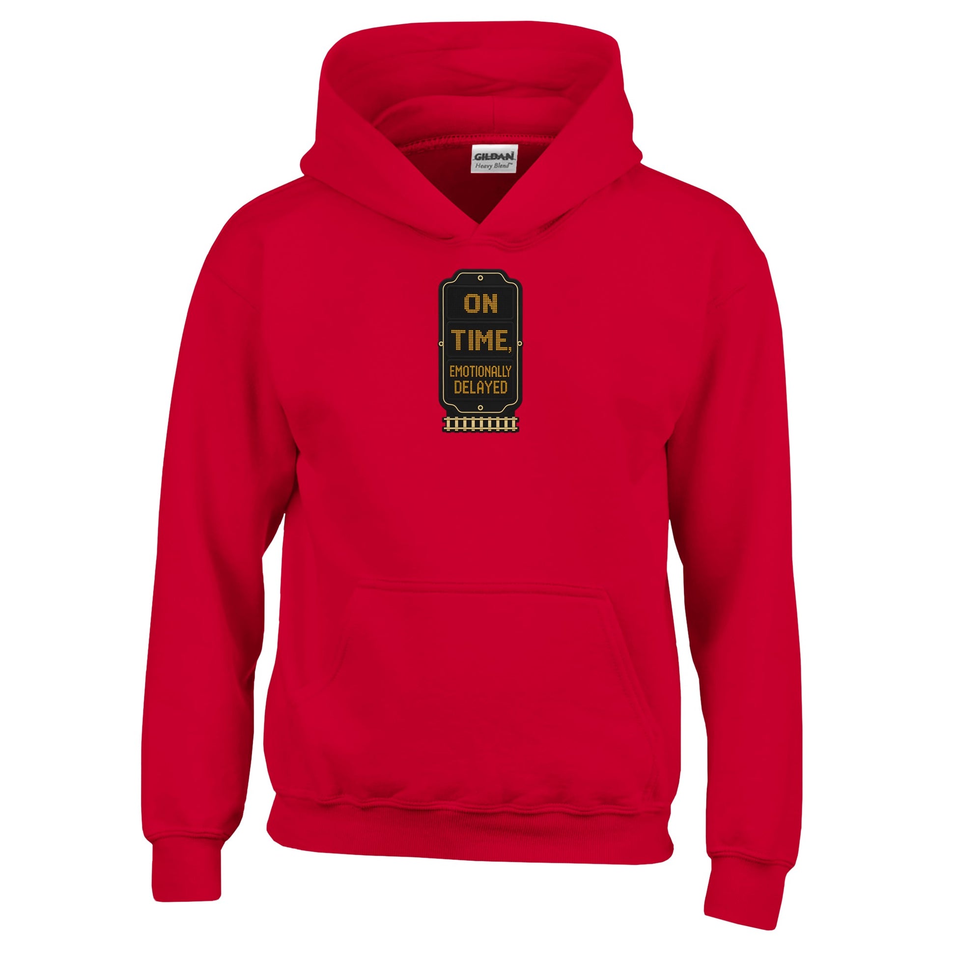 On Time, Emotionally Delayed Rail Graphic Kids' Hoodie — product view 6