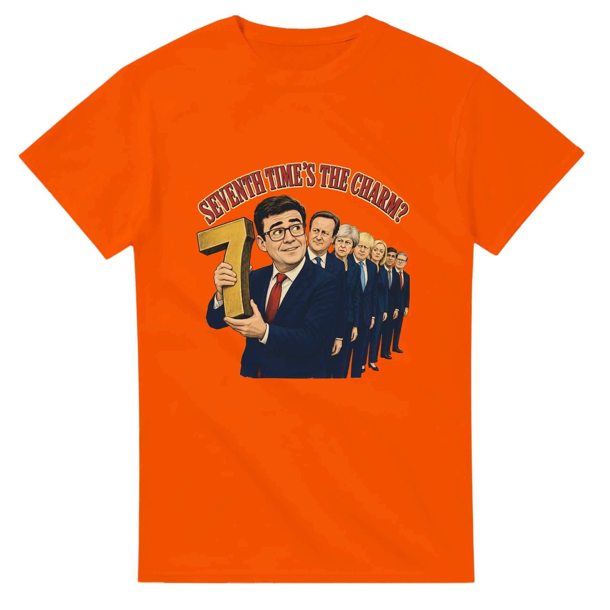 Seventh Time’s the Charm? UK Prime Minister Caricature T-shirt — product view 7