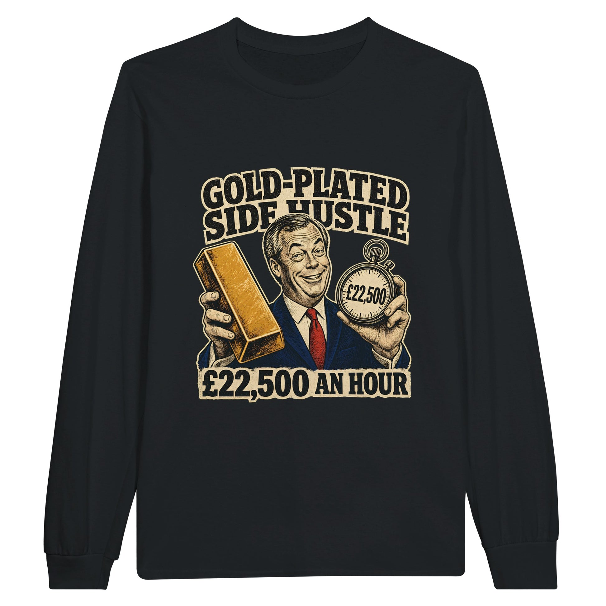 Gold-Plated Side Hustle £22,500 an Hour Long-Sleeve T-shirt — product view 7