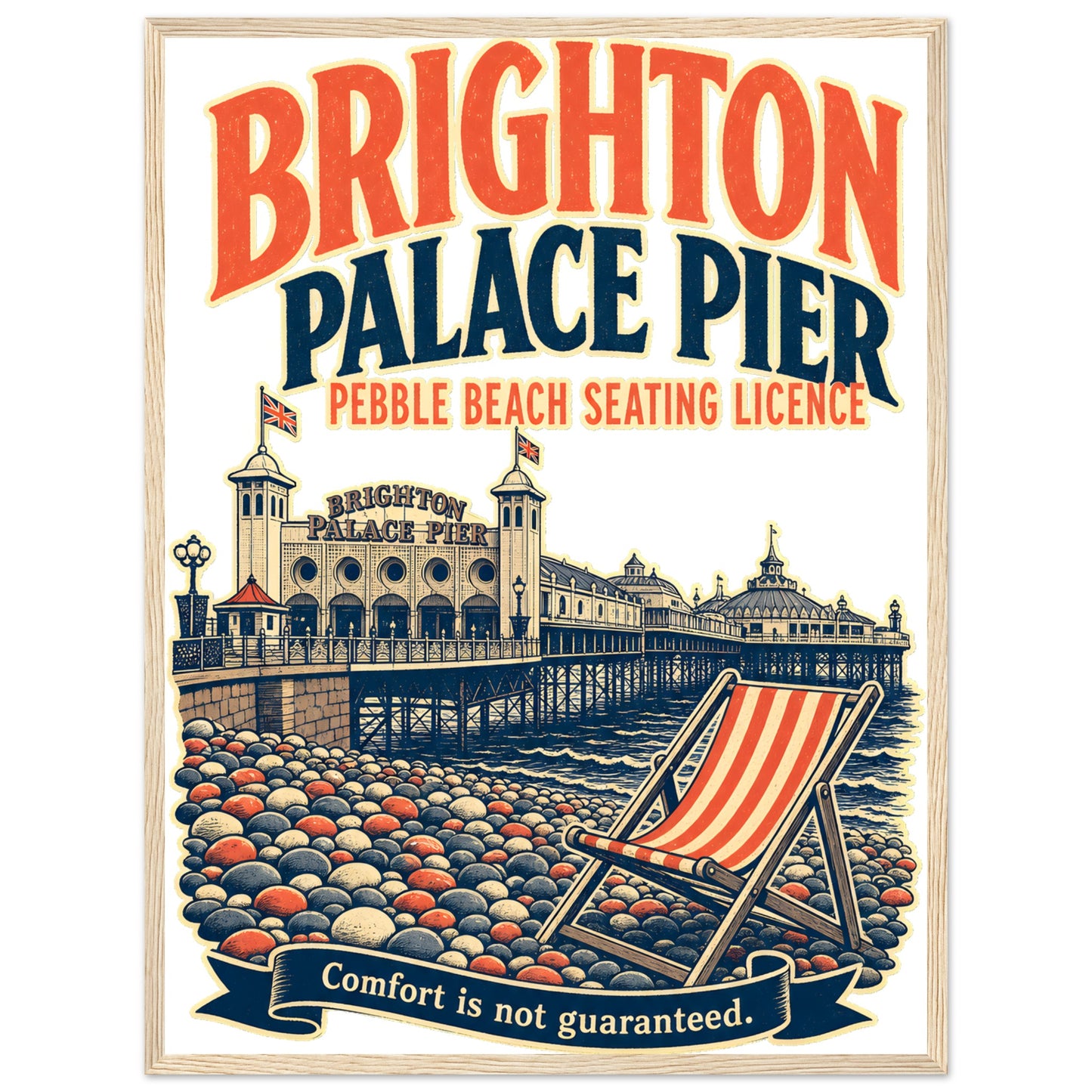 Brighton Pebble Beach Seating Licence Framed Wall Art — product view 9