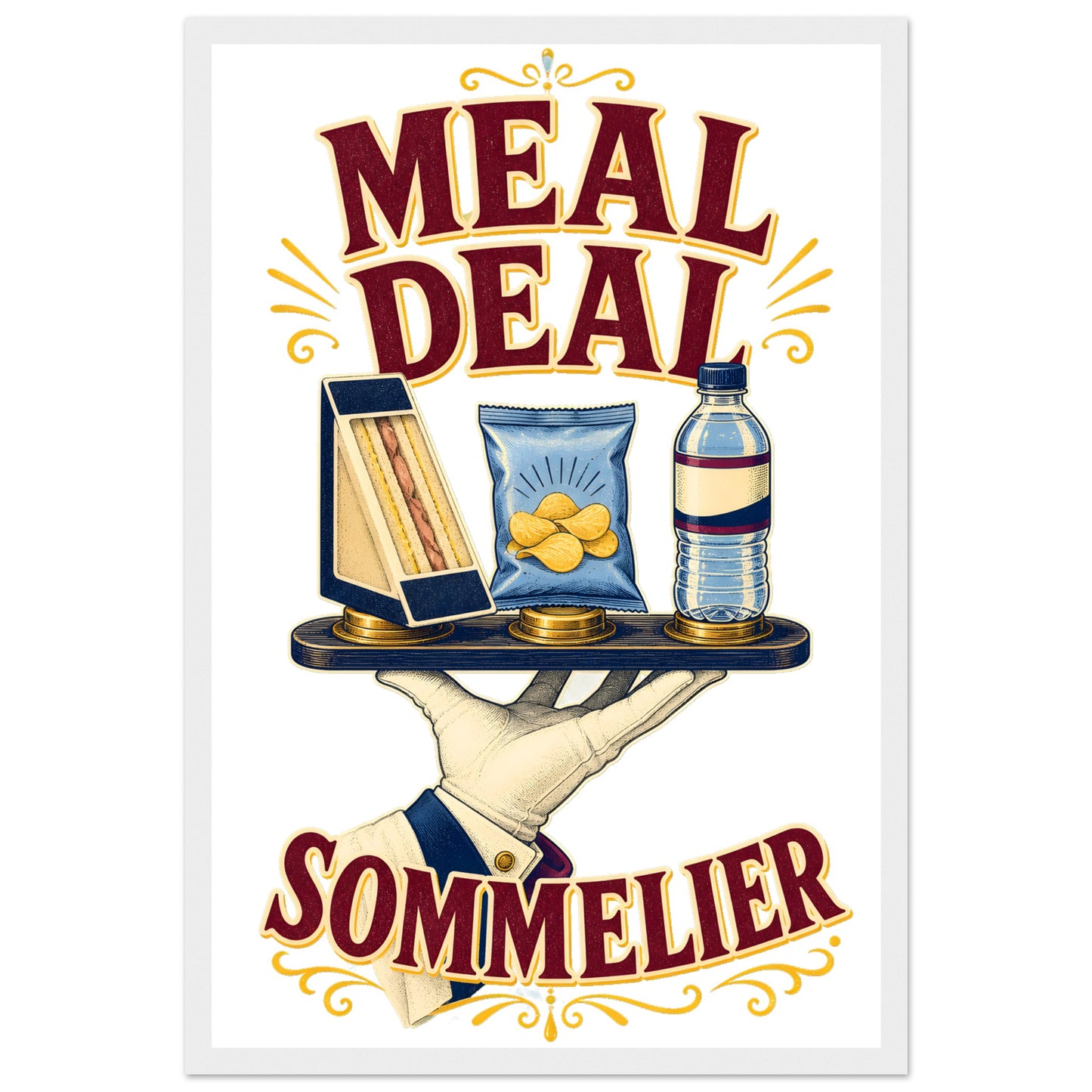 Meal Deal Sommelier British Lunch Design Framed Wall Art — product view 1