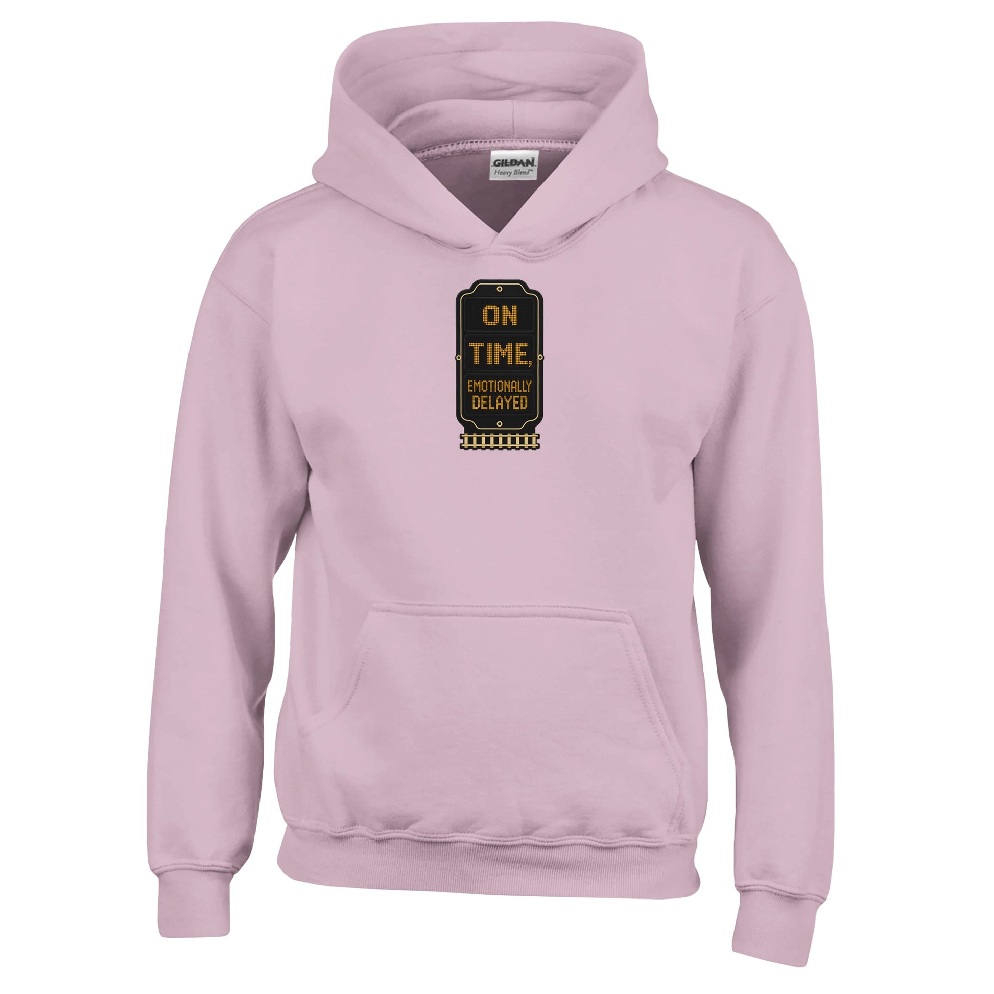 On Time, Emotionally Delayed Rail Graphic Kids' Hoodie — product view 5