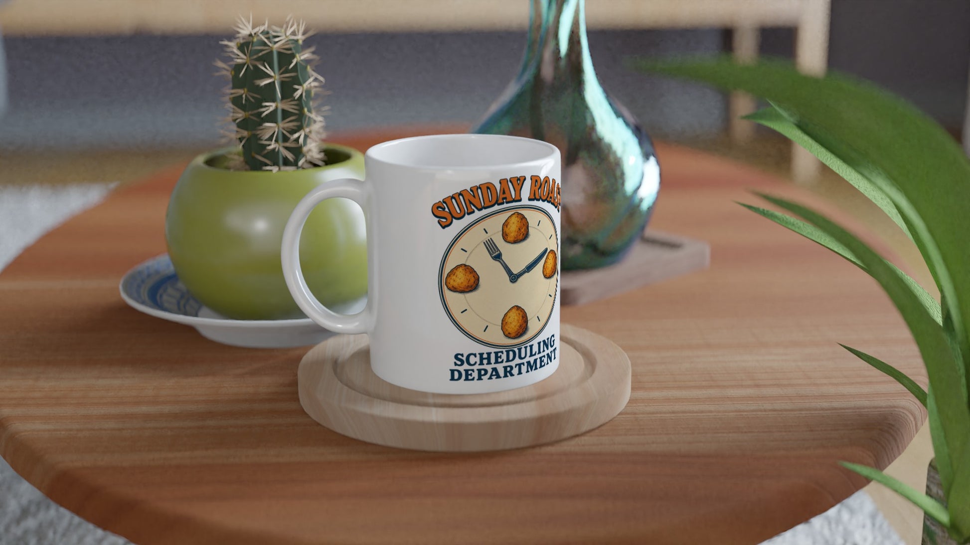 Sunday Roast Scheduling Department Mug — product view 3
