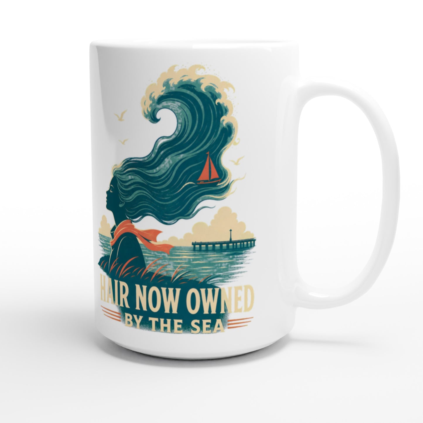Hair Now Owned by the Sea Large Mug — product view 3