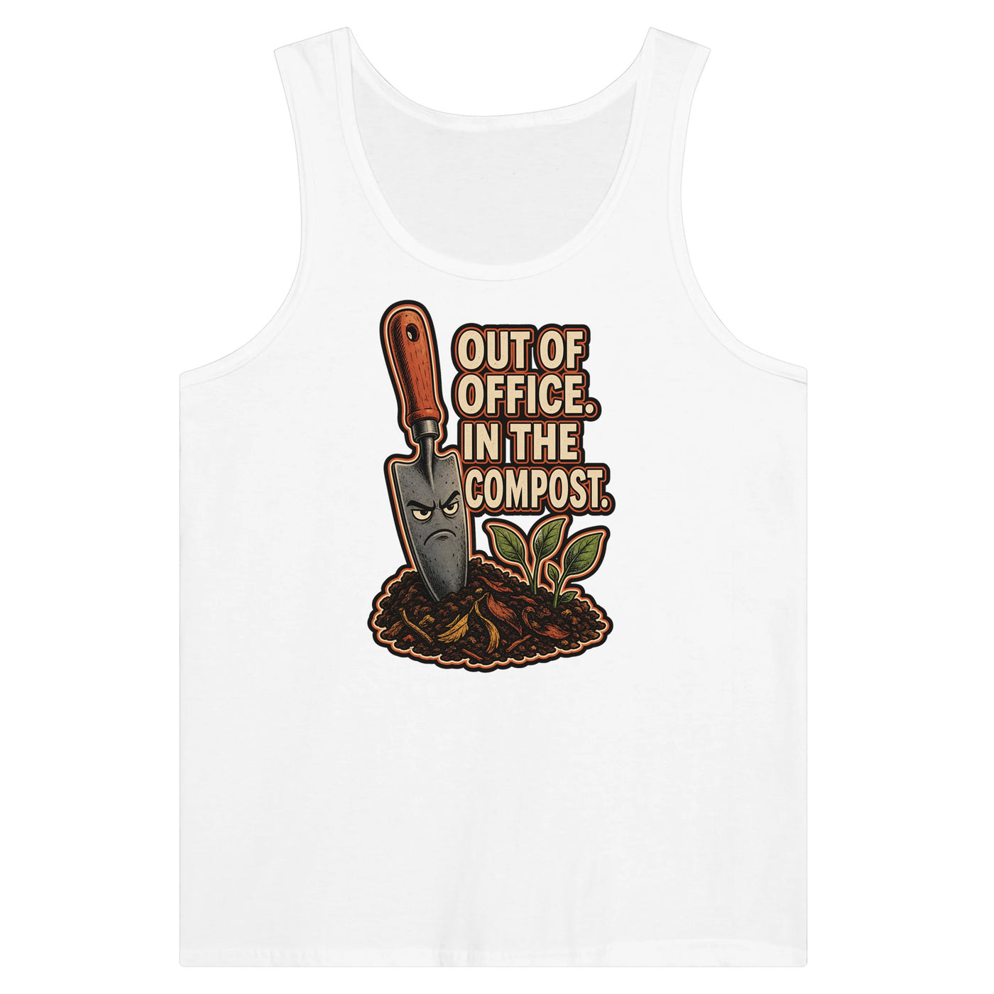 Out of Office, In the Compost Premium Unisex Tank Top