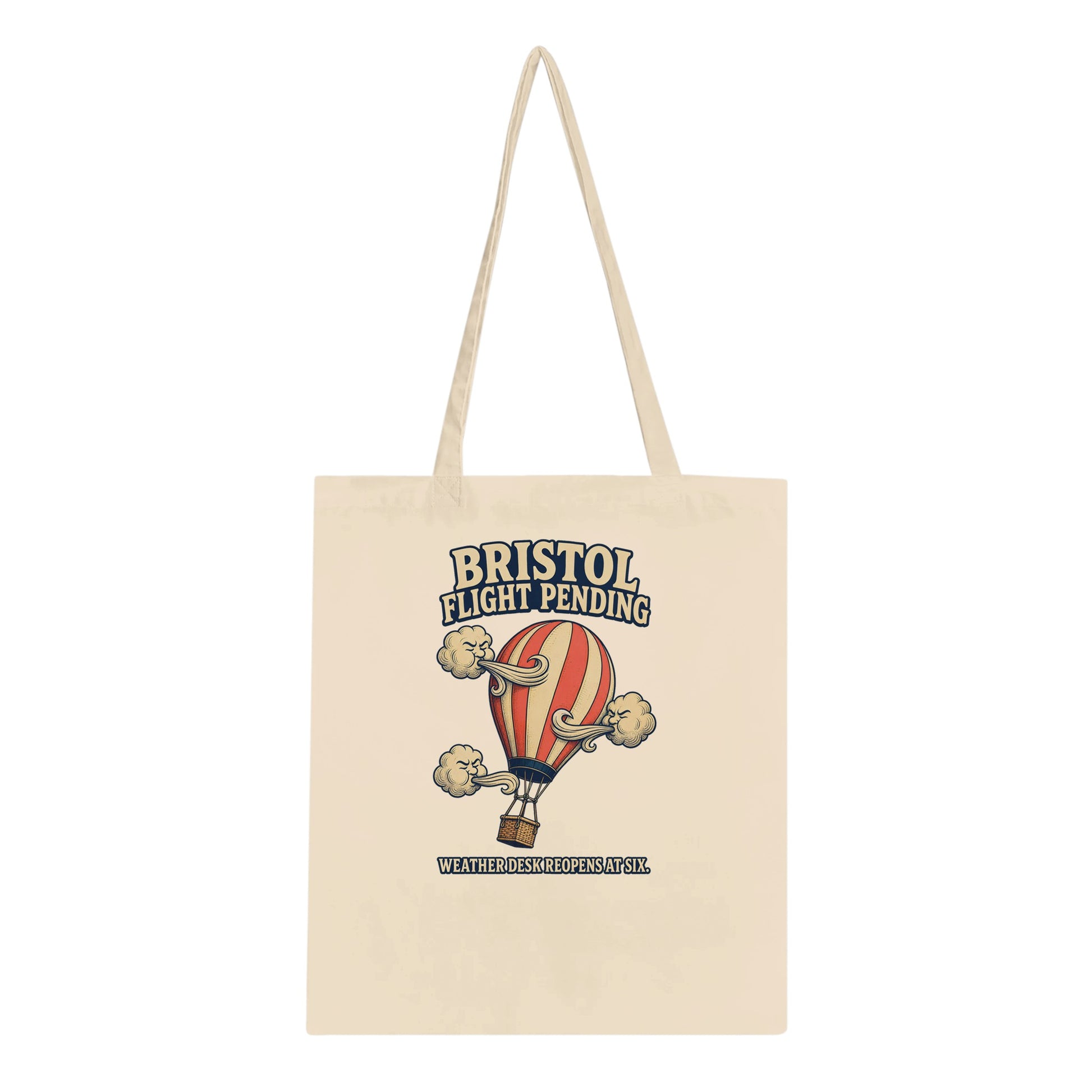 Bristol Flight Pending – Weather Desk Tote Bag — product view 2