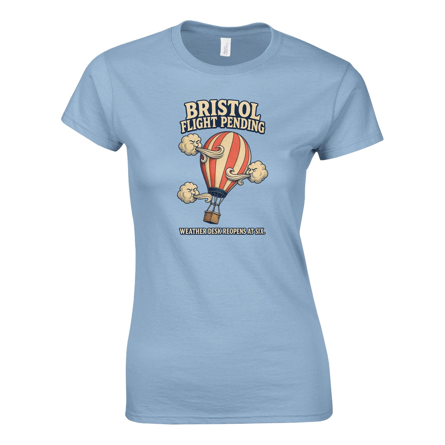 Bristol Flight Pending – Weather Desk Women's T-shirt — product view 3