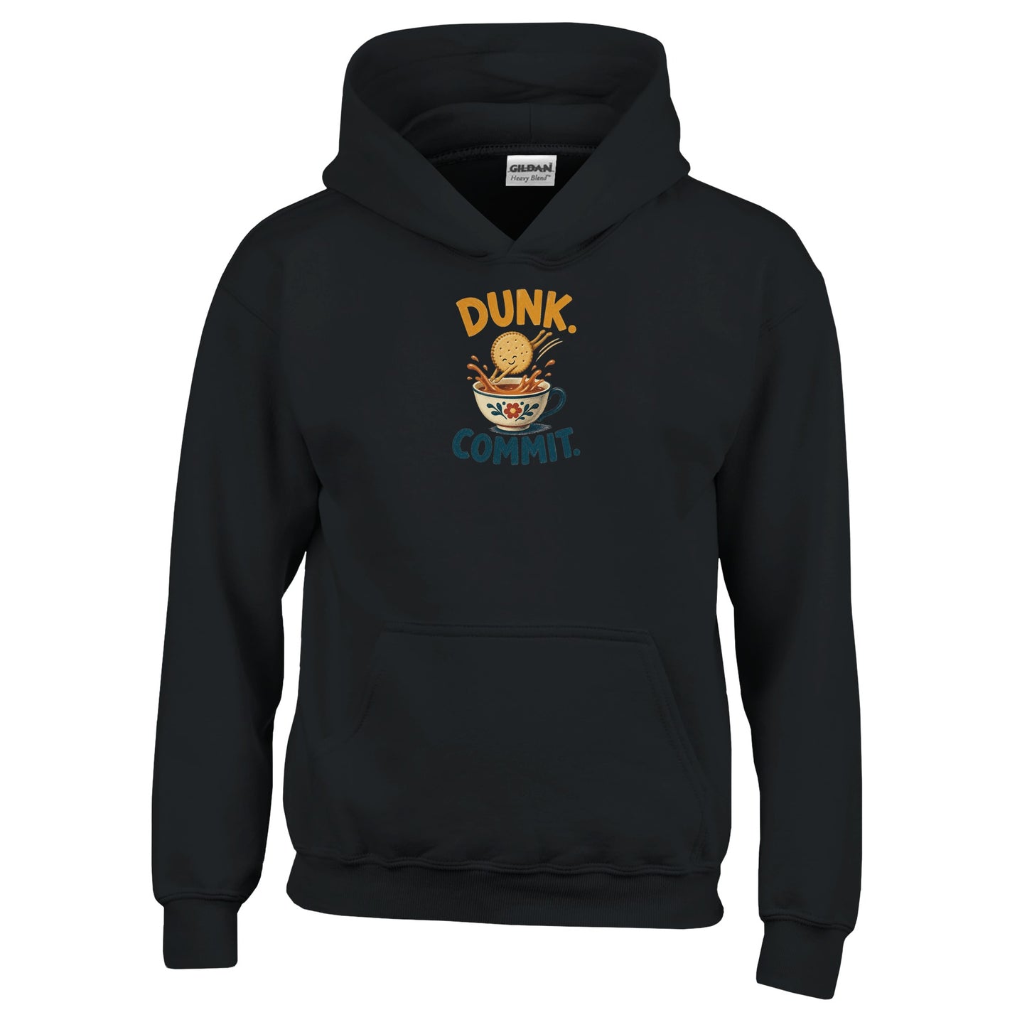 Dunk. Commit. Tea Biscuit Graphic Kids' Hoodie — product view 3