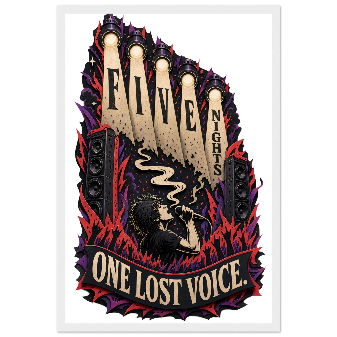 Five Nights, One Lost Voice Framed Wall Art