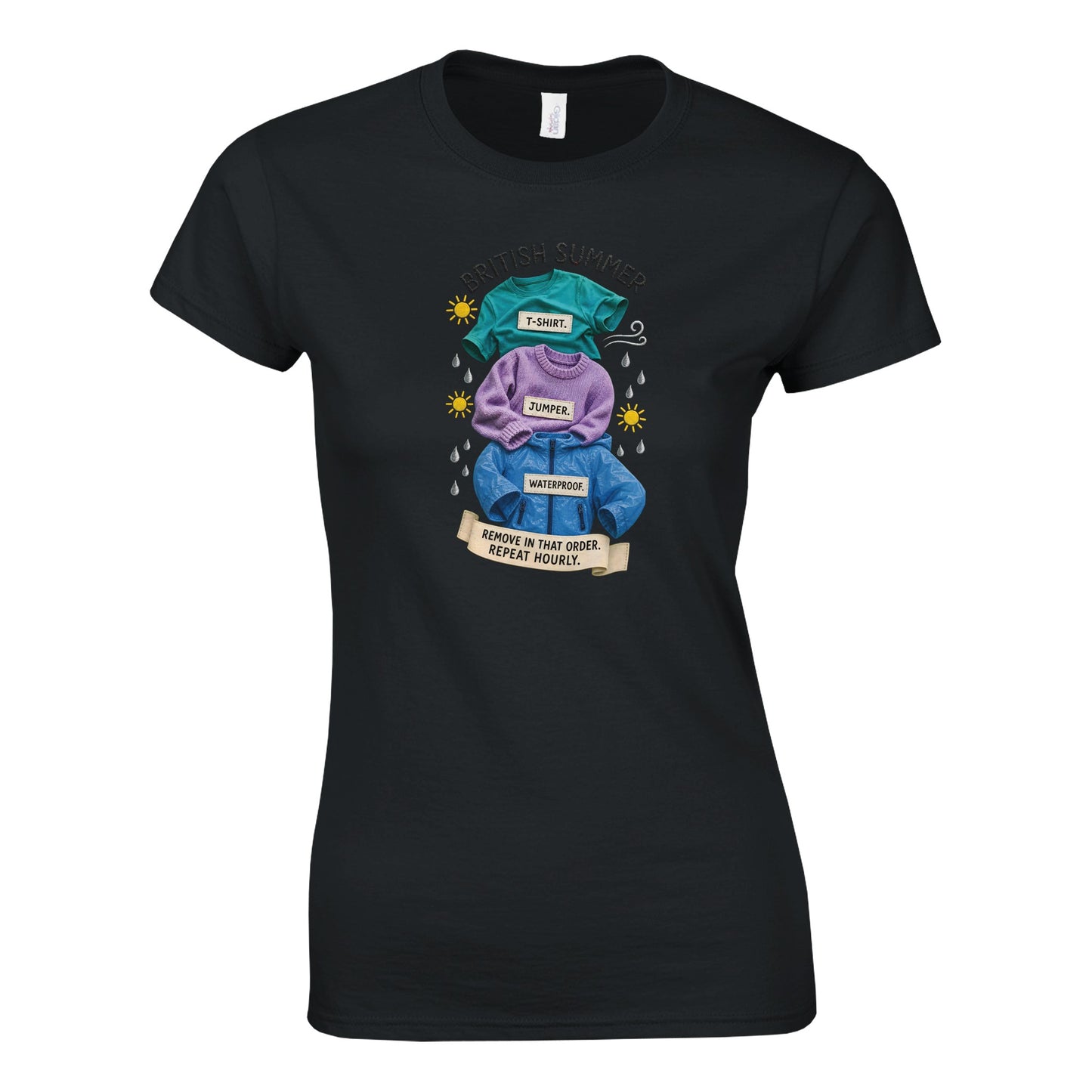 British Summer: Repeat Layers Hourly Women's T-shirt — product view 9