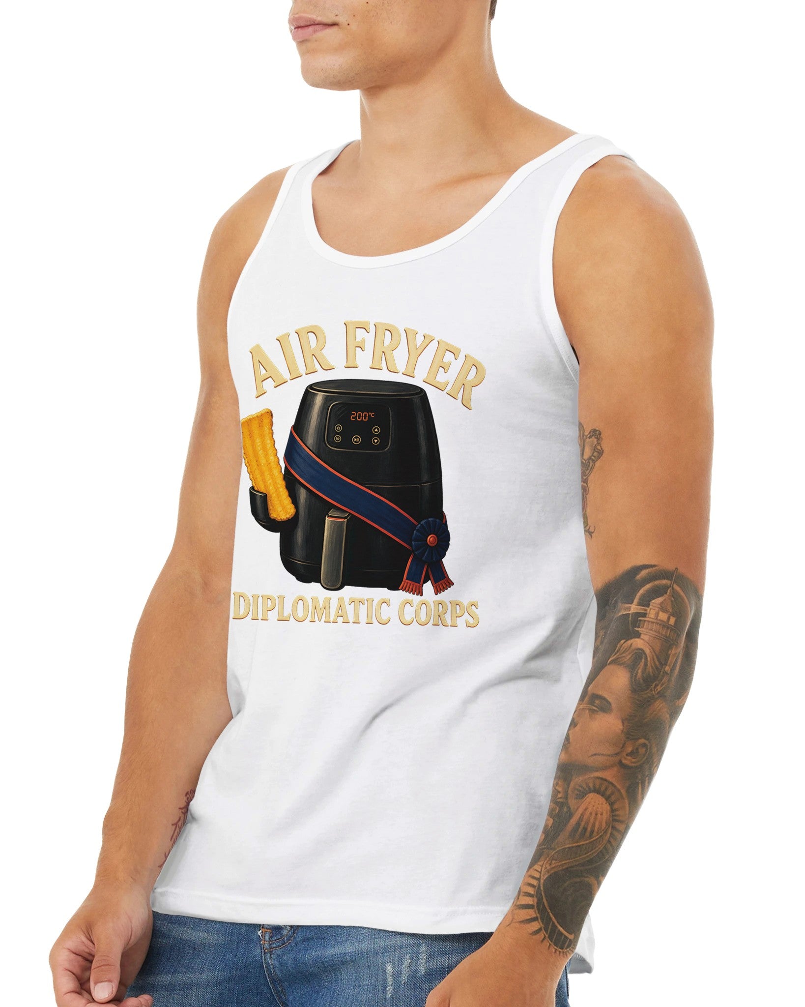 Air Fryer Diplomatic Corps Premium Unisex Tank Top — product view 16