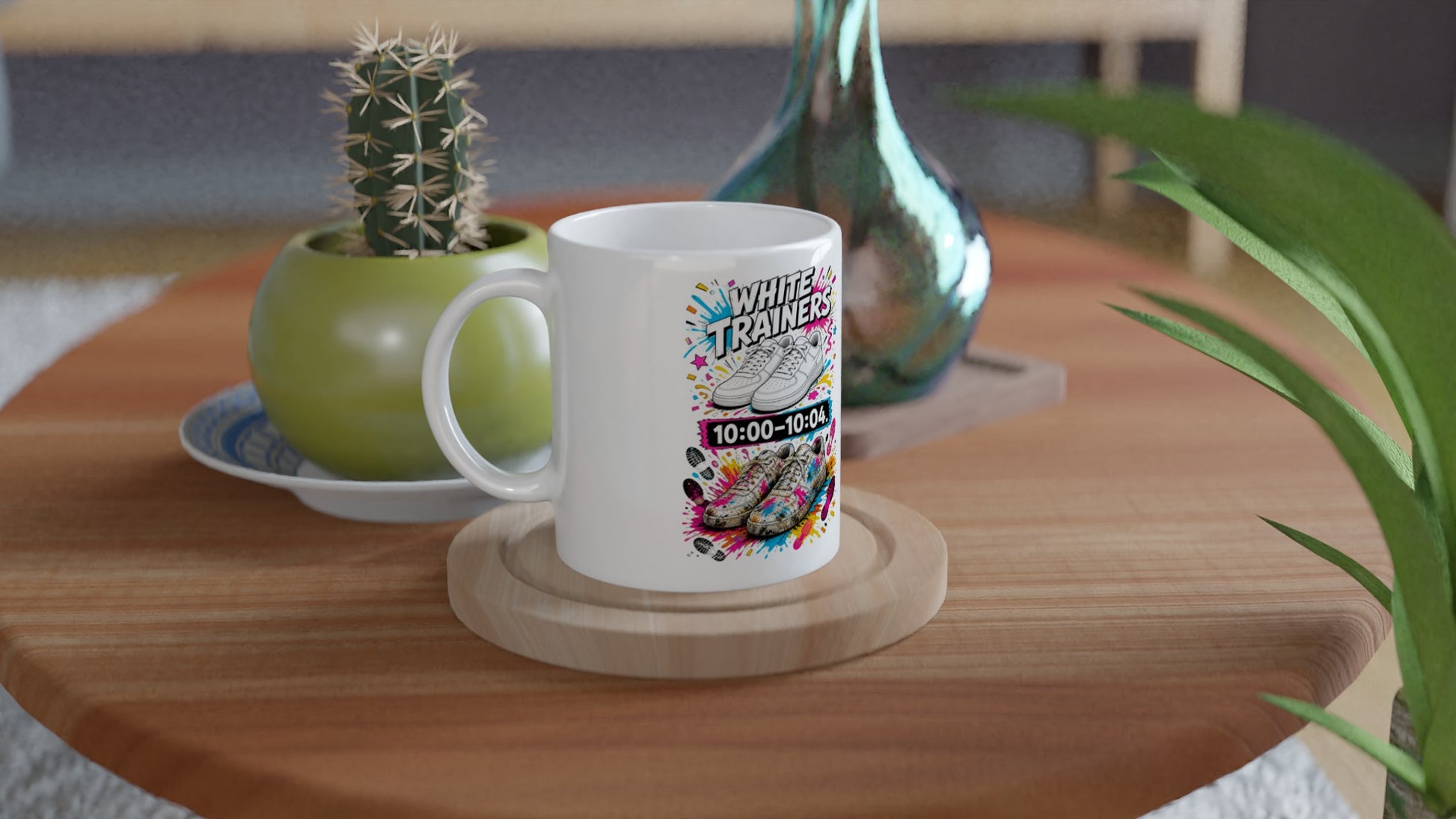White Trainers: 10:00–10:04 Mug — product view 3