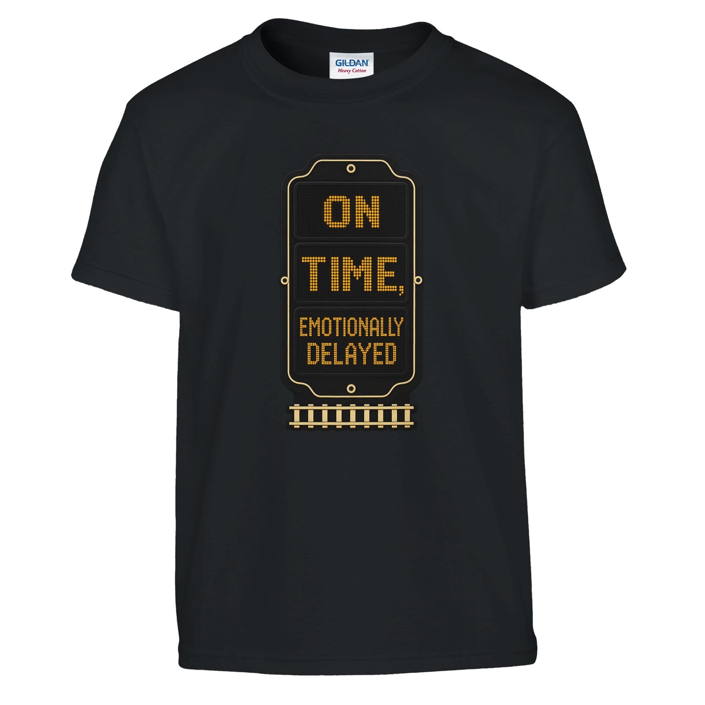 On Time, Emotionally Delayed Rail Graphic Kids' T-shirt — product view 2