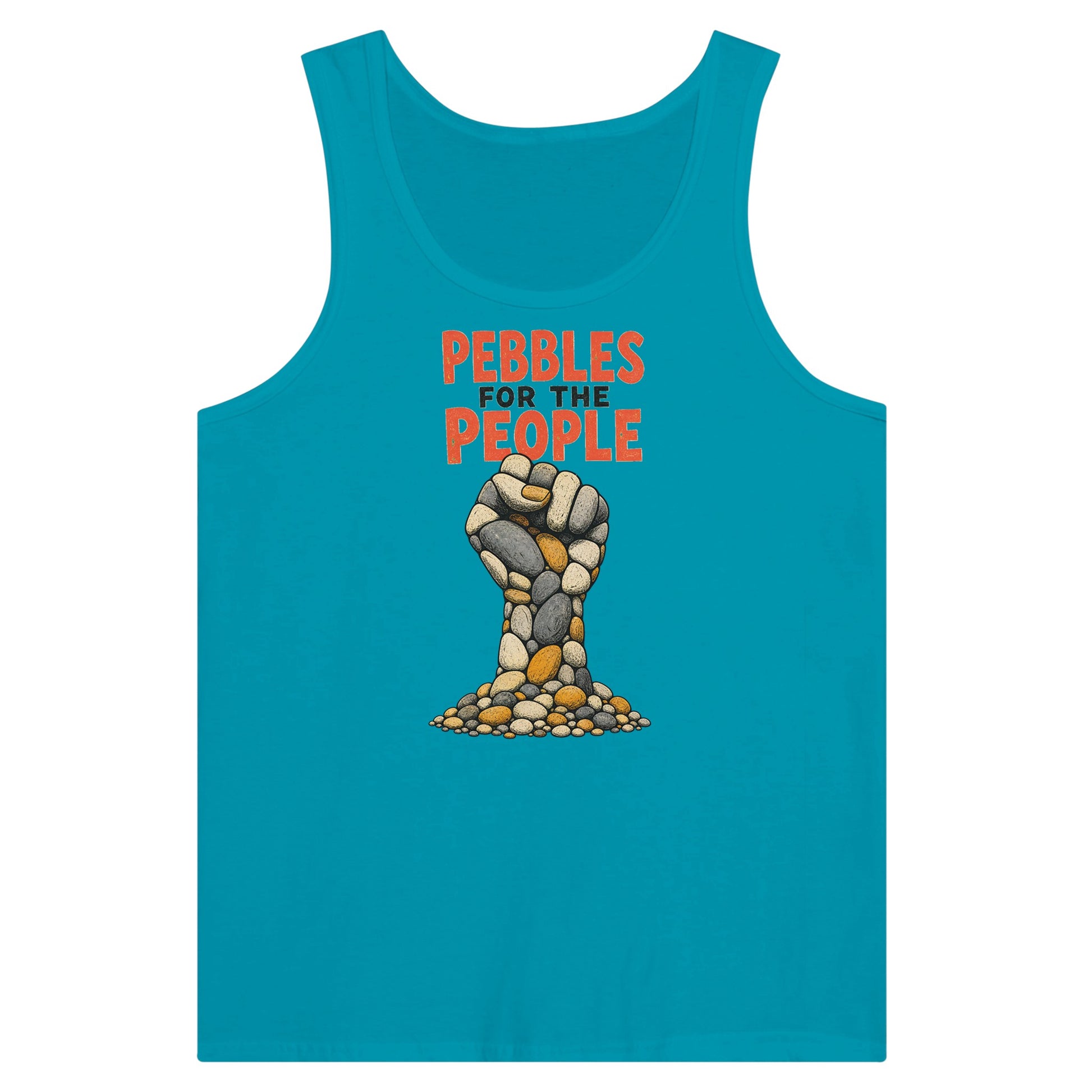 Pebbles for the People Graphic Premium Unisex Tank Top — product view 2